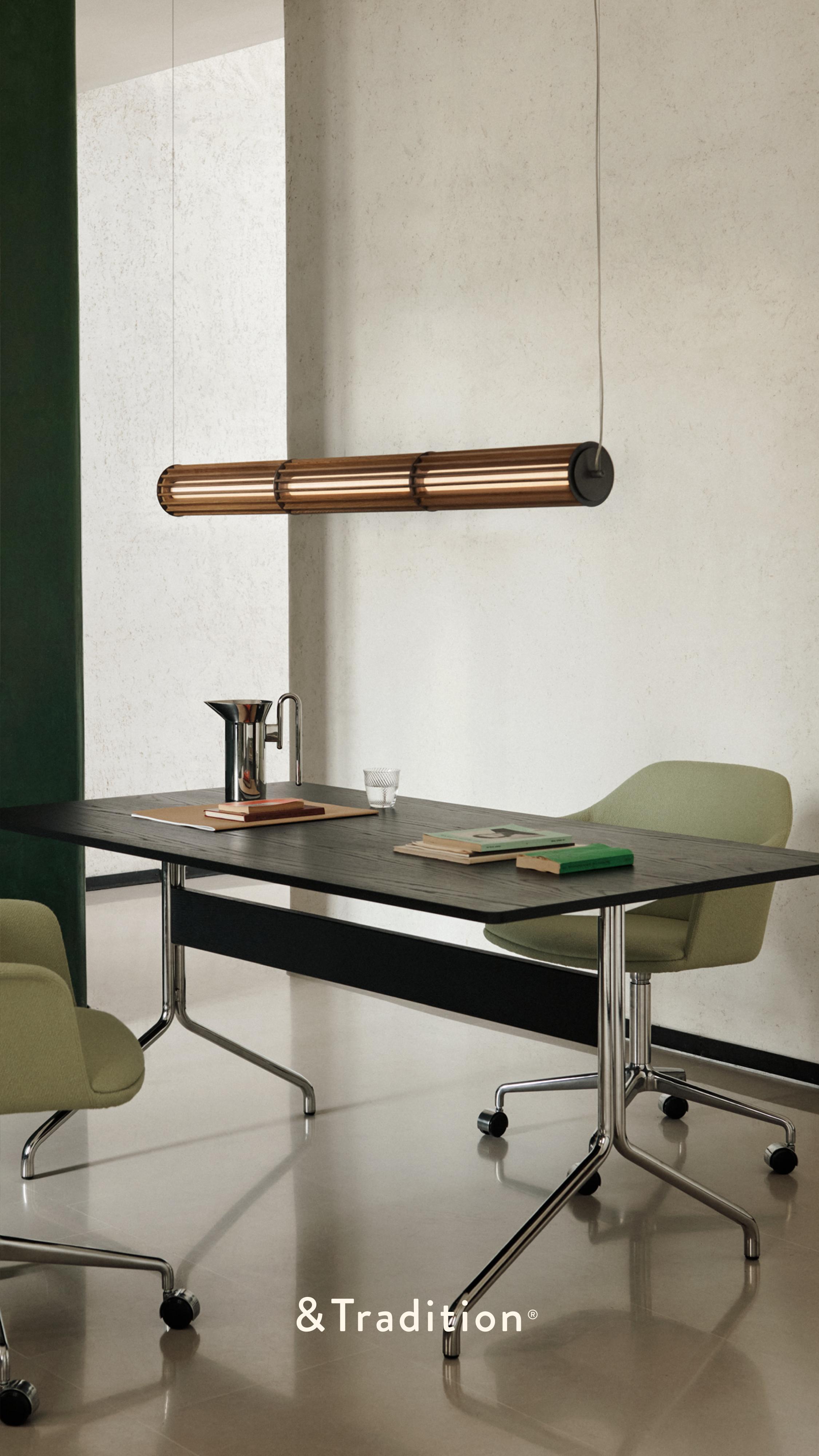 Lampa wisząca NUMBRA TY1 aluminium z drewnem dębowym