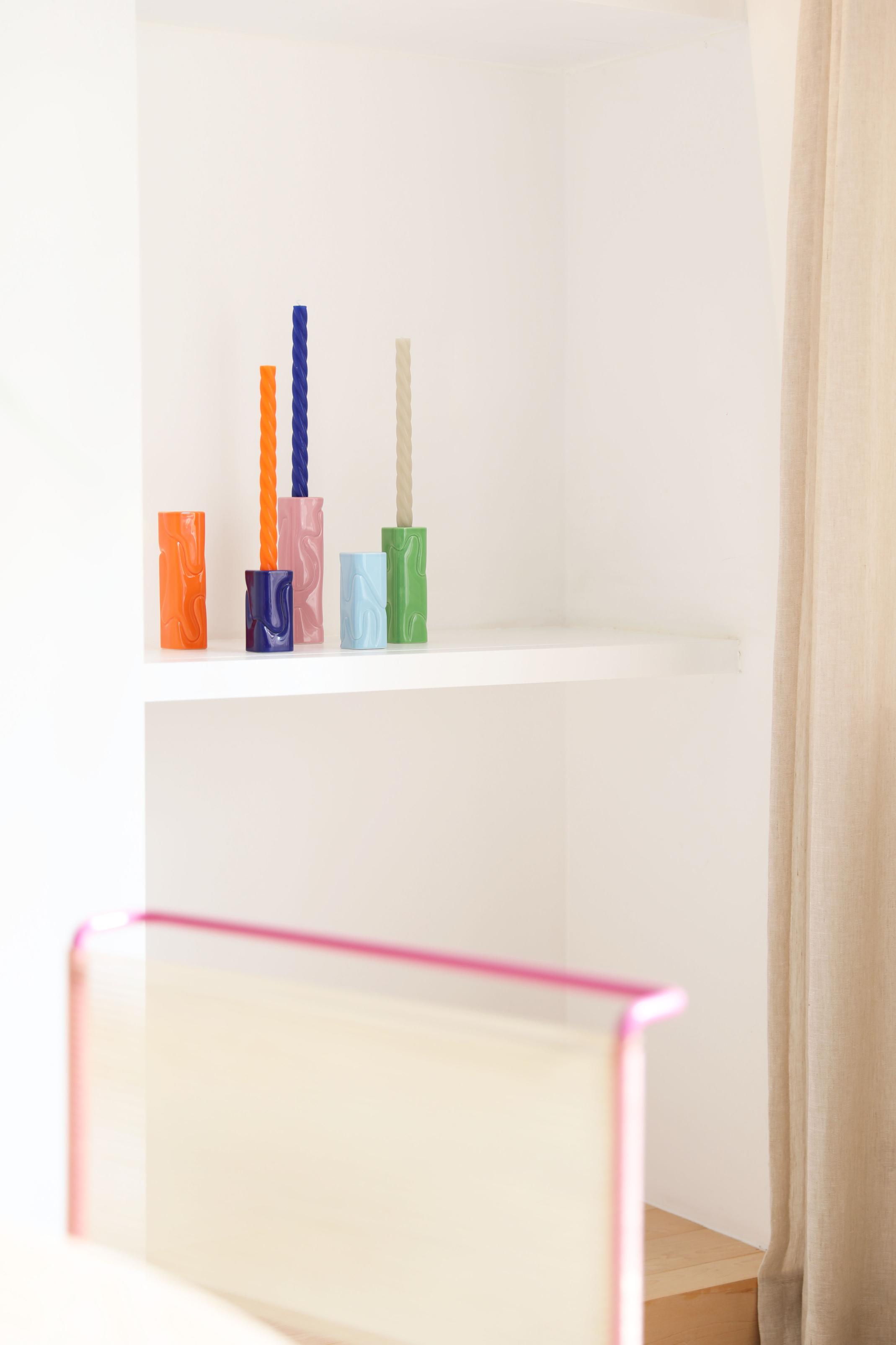 Świecznik PUFFY jasnoniebieski