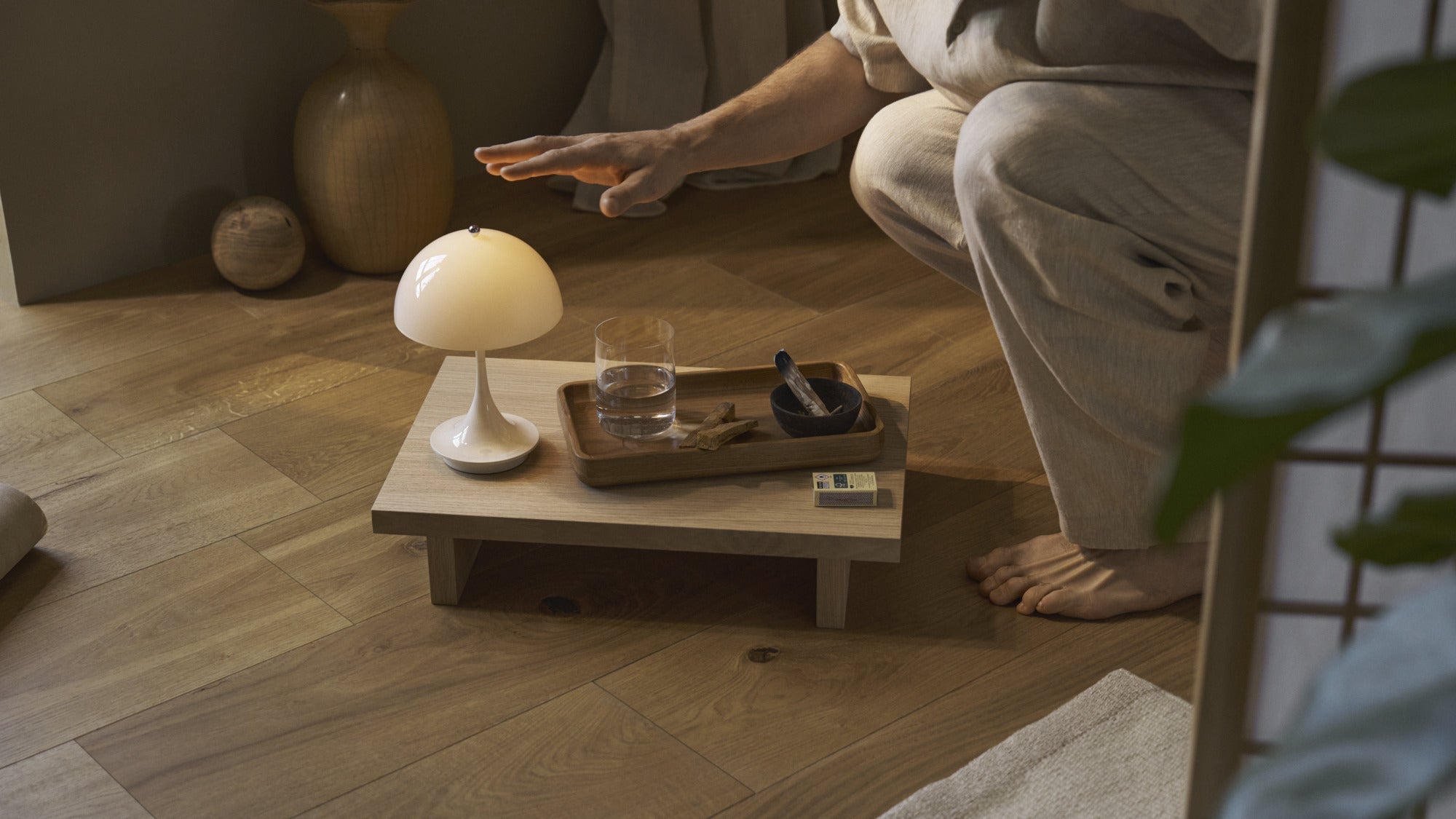 Tragbare Lampe PANTHELLA 250 beige Opal