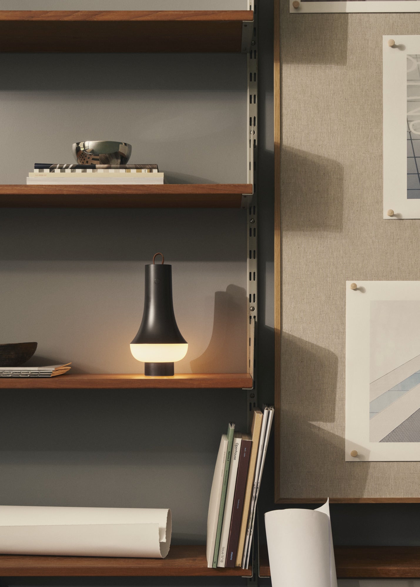 Portable lamp TOMOSHI dark brown