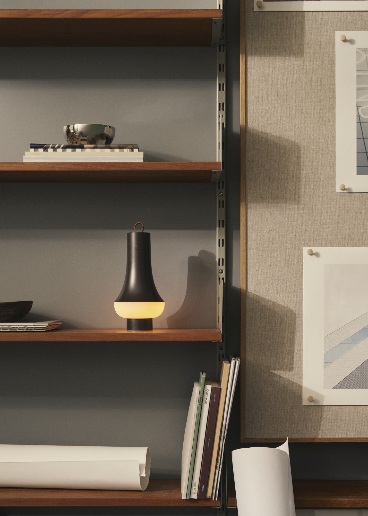 Portable lamp TOMOSHI dark brown