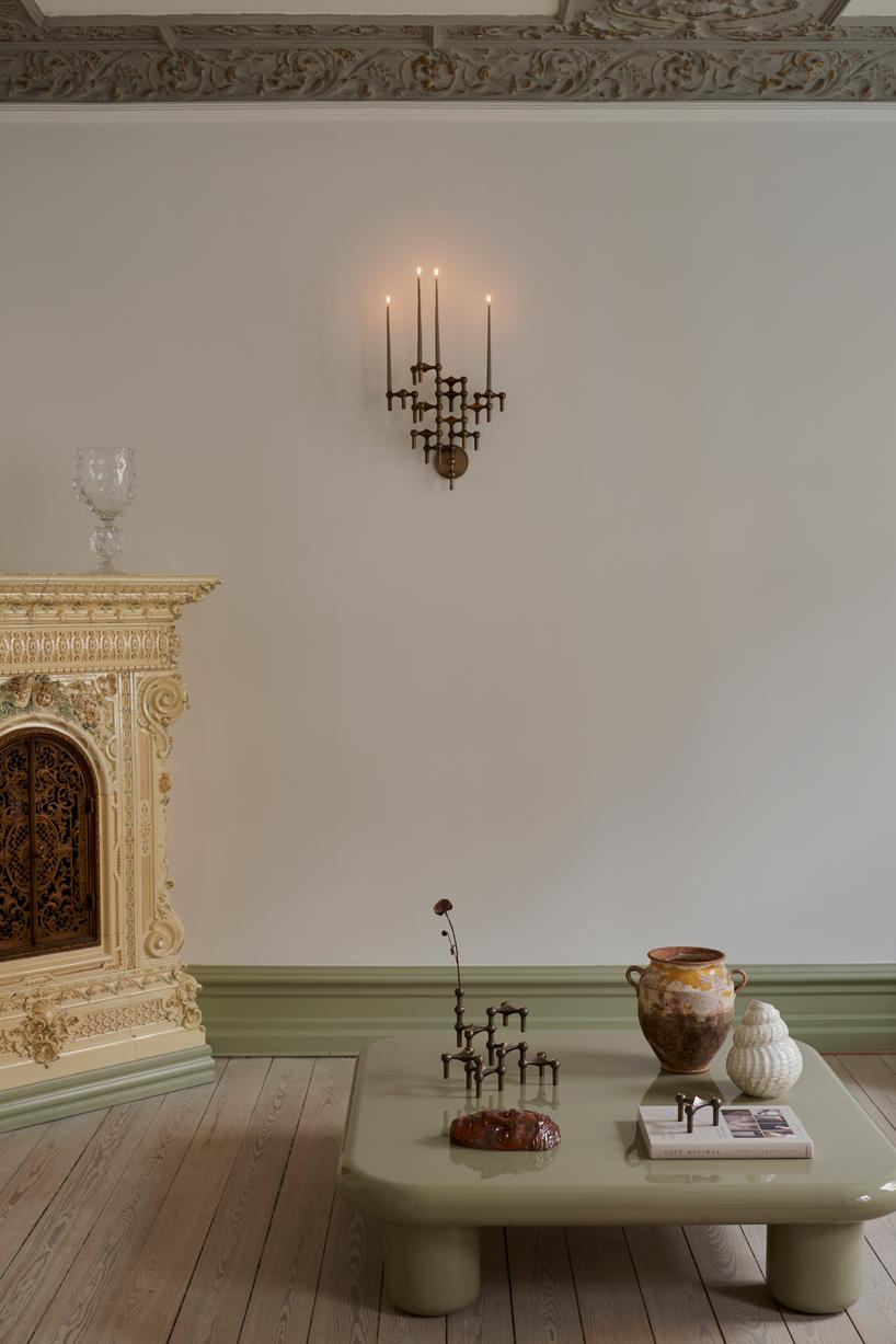 Wandkerze STOFF NAGEL brüniertes Messing