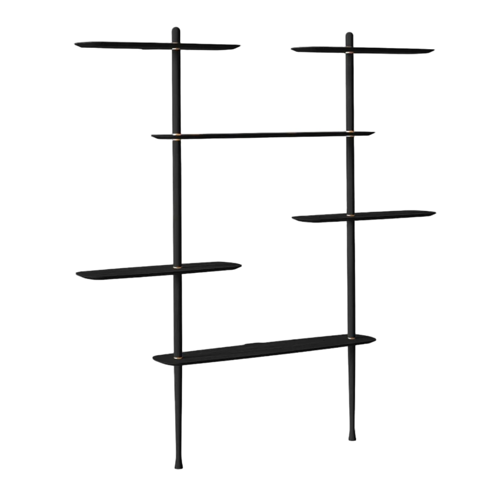 Regał ścienny AXIS 2 czarny fornir jesionowy