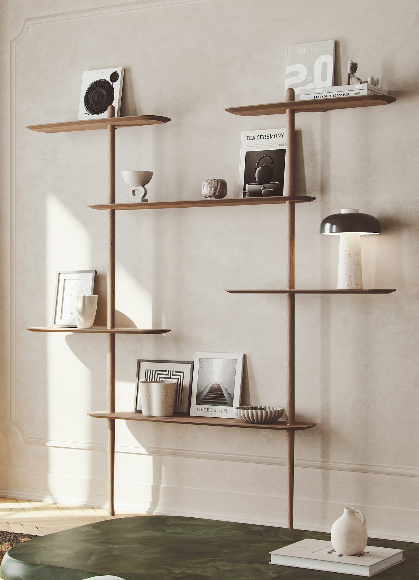 Regał ścienny AXIS 2 fornir orzechowy