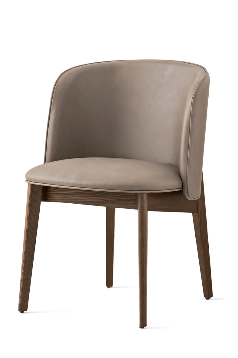 Sessel mit Armlehnen ABREY gepolstert mit dunklem Holzgestell