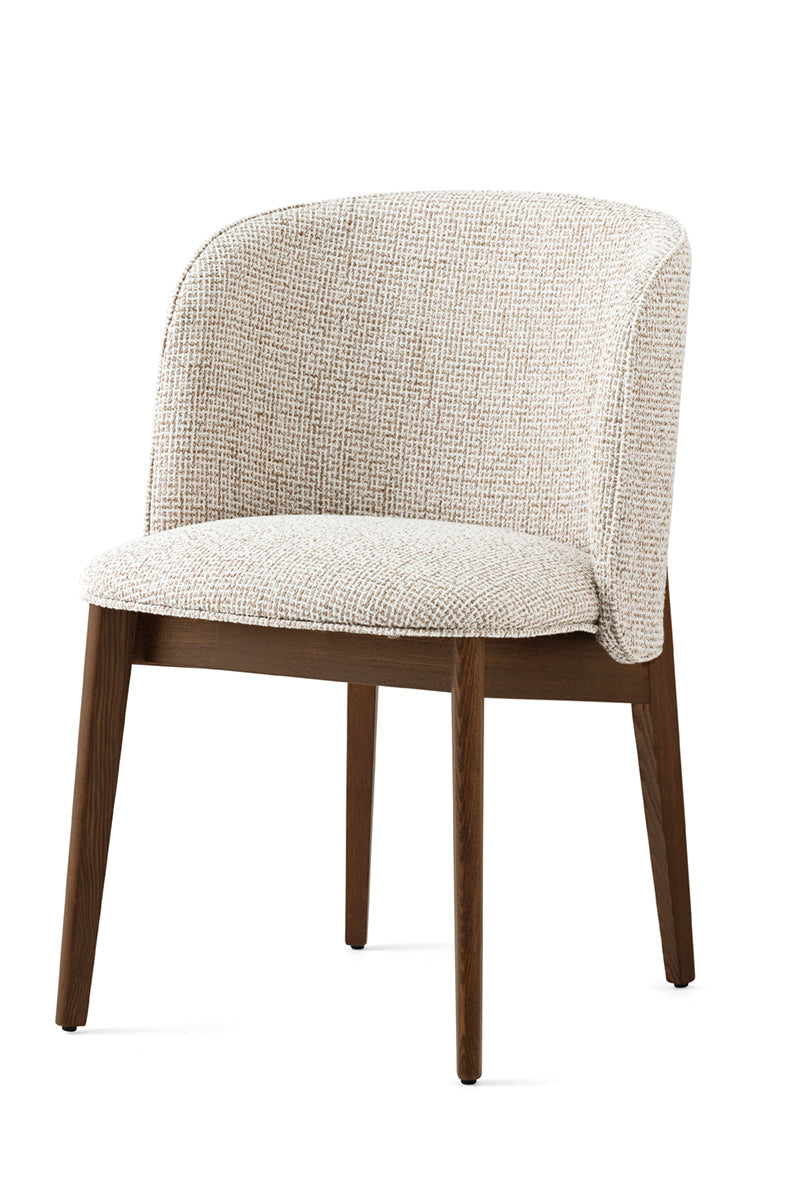 Sessel mit Armlehnen ABREY gepolstert mit dunklem Holzgestell