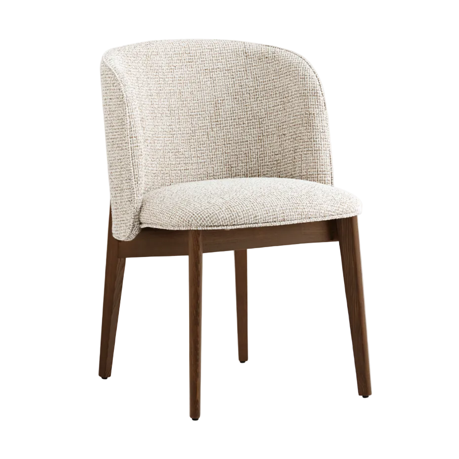 Sessel mit Armlehnen ABREY gepolstert mit dunklem Holzgestell