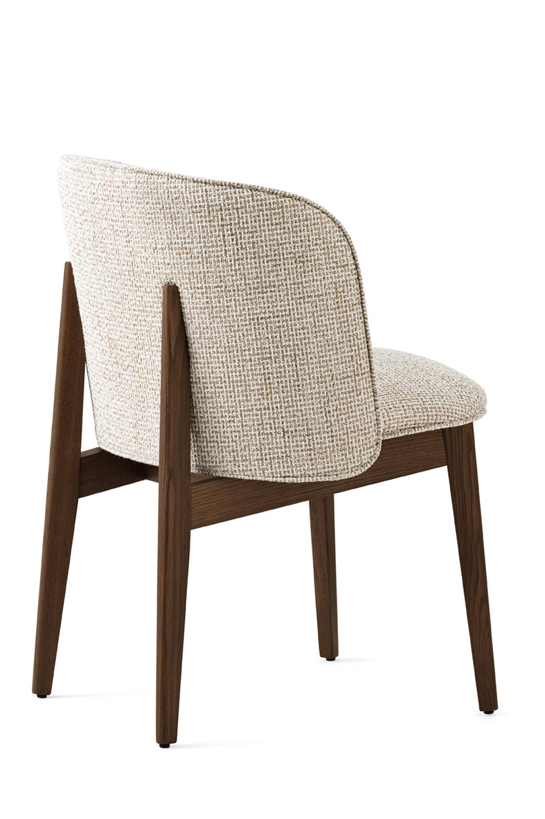 Sessel mit Armlehnen ABREY gepolstert mit dunklem Holzgestell