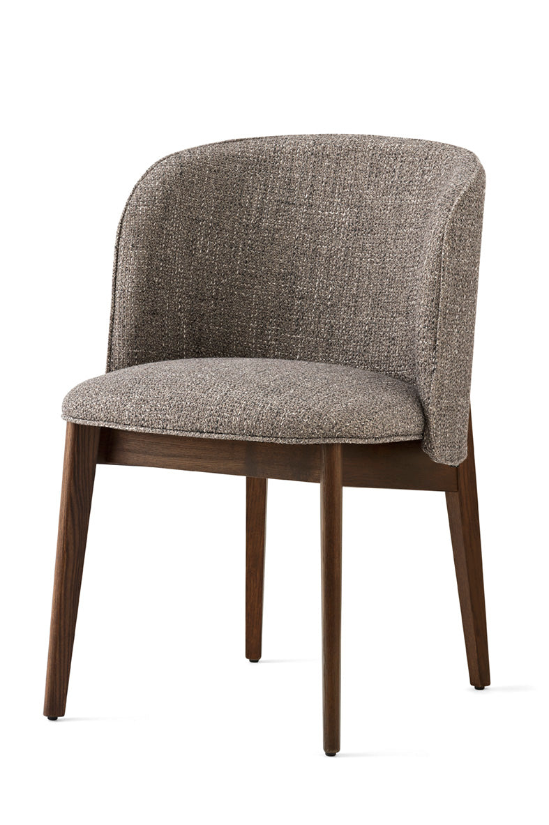 Sessel mit Armlehnen ABREY gepolstert mit dunklem Holzgestell