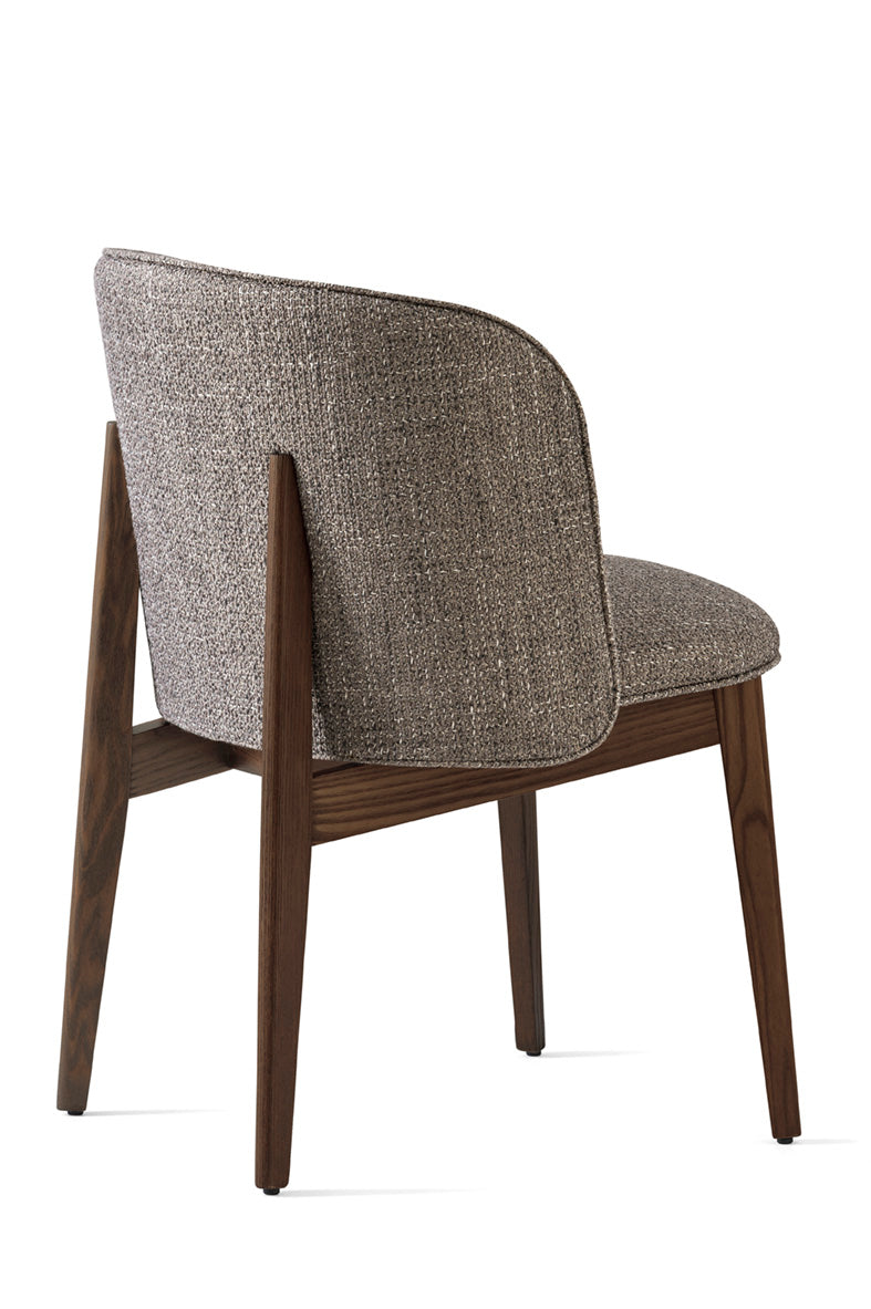 Sessel mit Armlehnen ABREY gepolstert mit dunklem Holzgestell