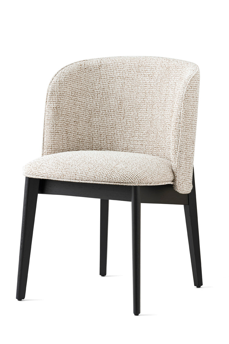 Sessel mit Armlehnen ABREY gepolstert mit schwarzem Holzgestell