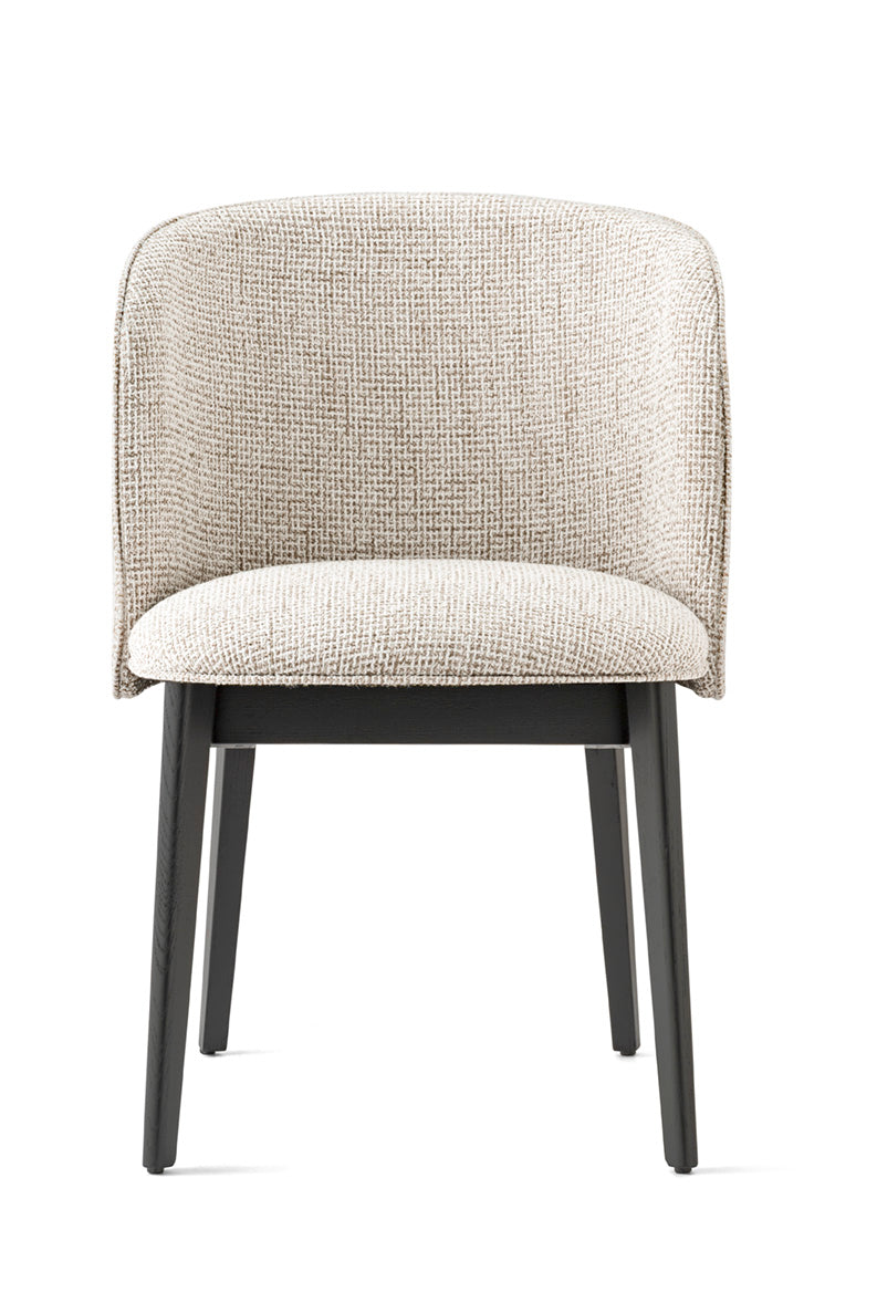 Sessel mit Armlehnen ABREY gepolstert mit schwarzem Holzgestell