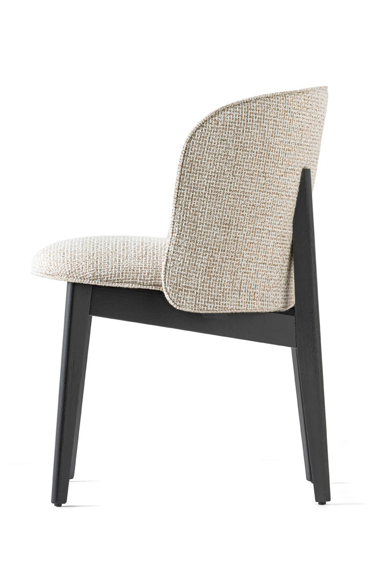 Sessel mit Armlehnen ABREY gepolstert mit schwarzem Holzgestell