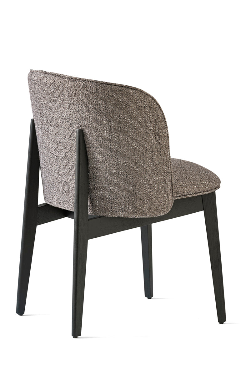 Sessel mit Armlehnen ABREY gepolstert mit schwarzem Holzgestell