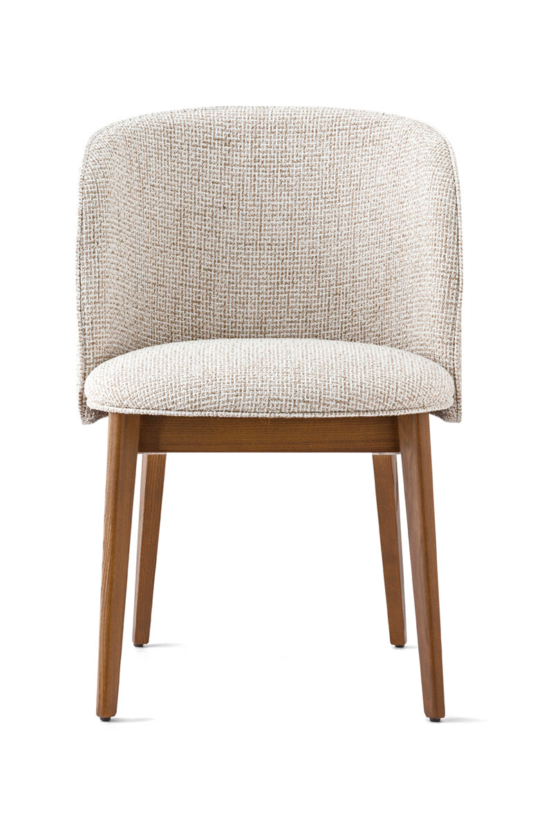 Sessel mit Armlehnen ABREY gepolstert mit Nussbaumfuß