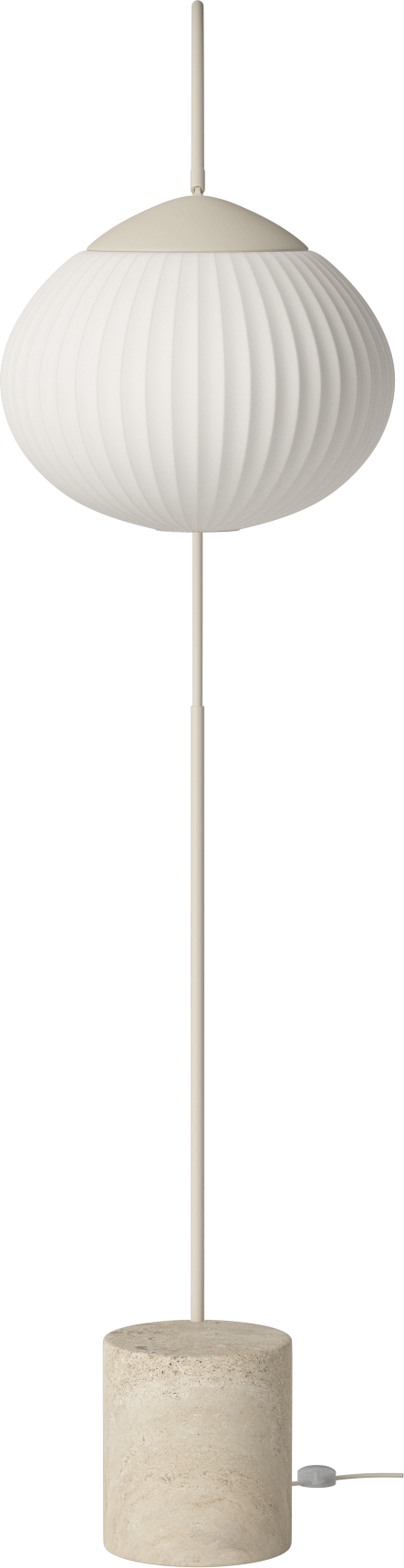 Lampa podłogowa ACORN biały z podstawą z trawertynu