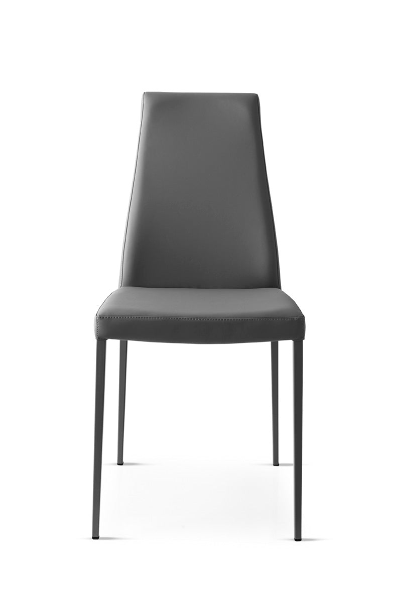 AIDA upholstered chair with a gray base