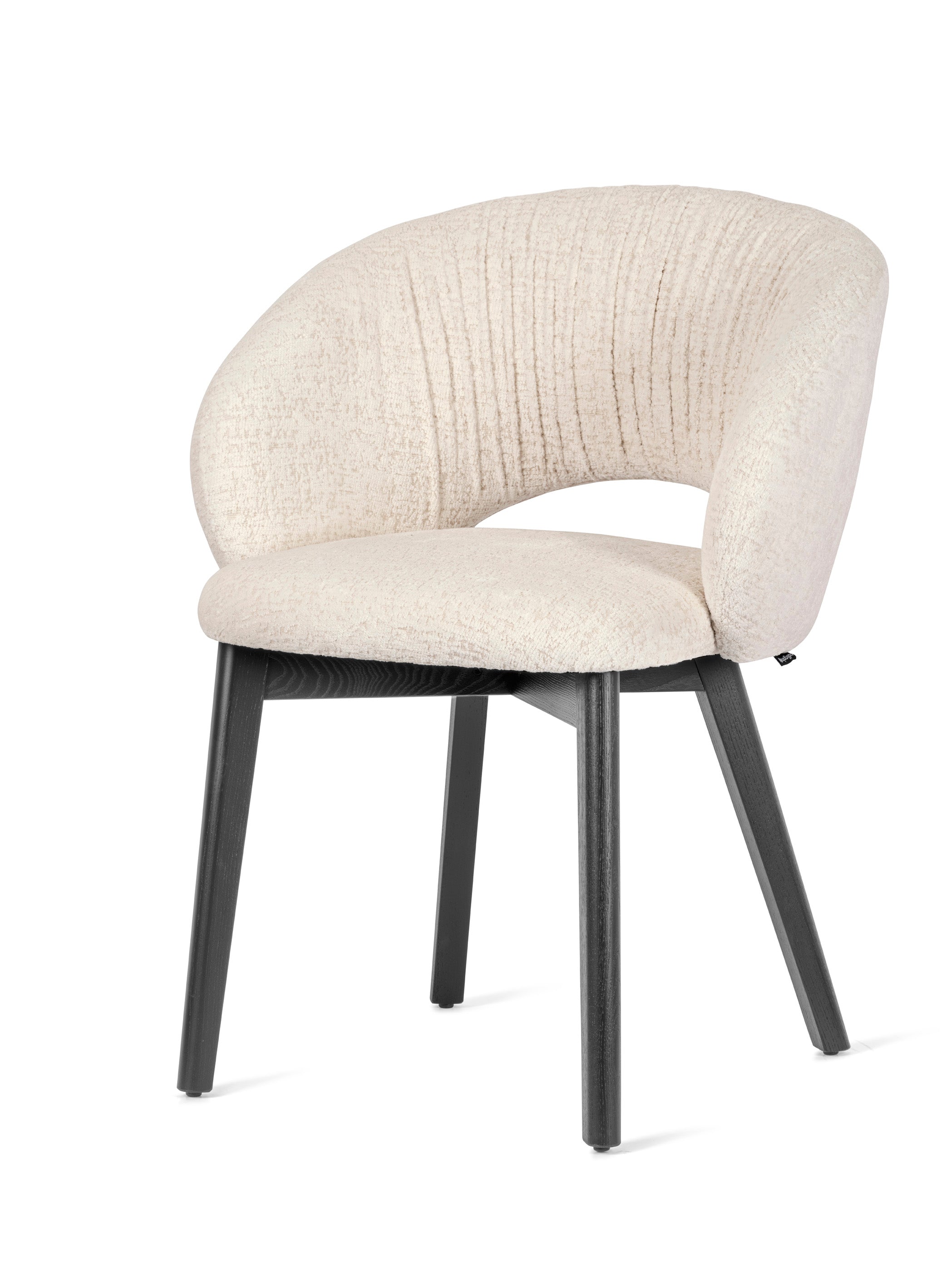 Krzesło ANIME tapicerowane z czarną drewnianą podstawą