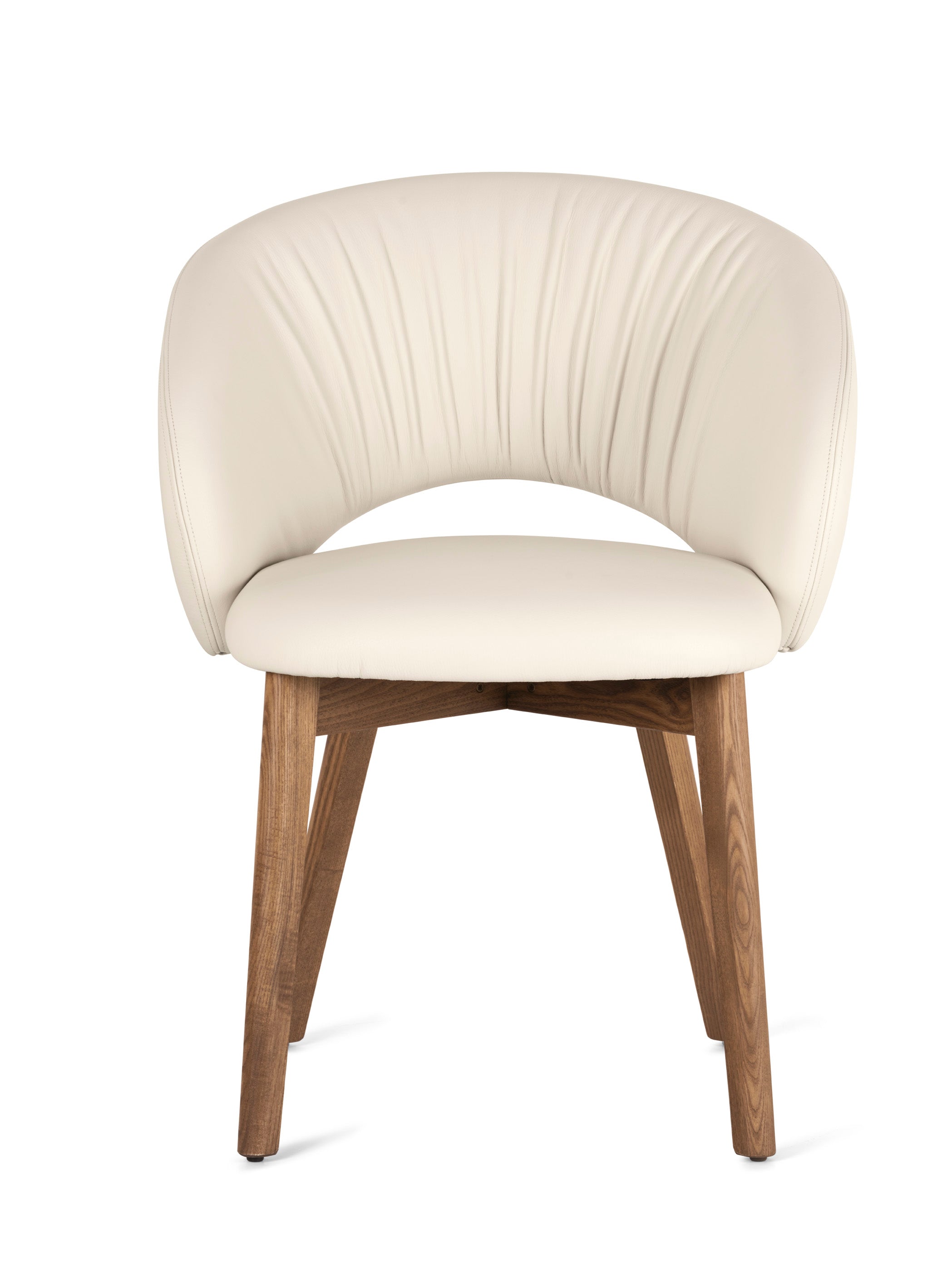 Upholstered ANIME Chair with Walnut Base