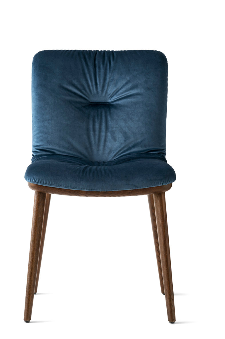 Sessel ANNIE SOFT gepolstert mit dunklem Holzgestell