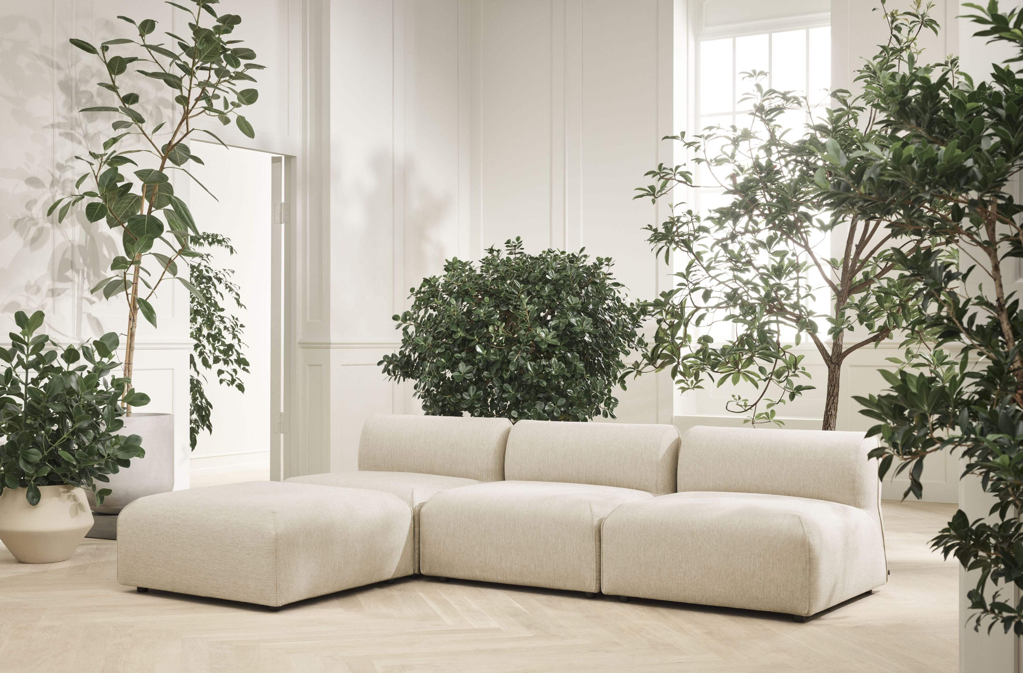 Sofa zewnętrzna modułowa ARKE - moduł prawostronny tapicerowany