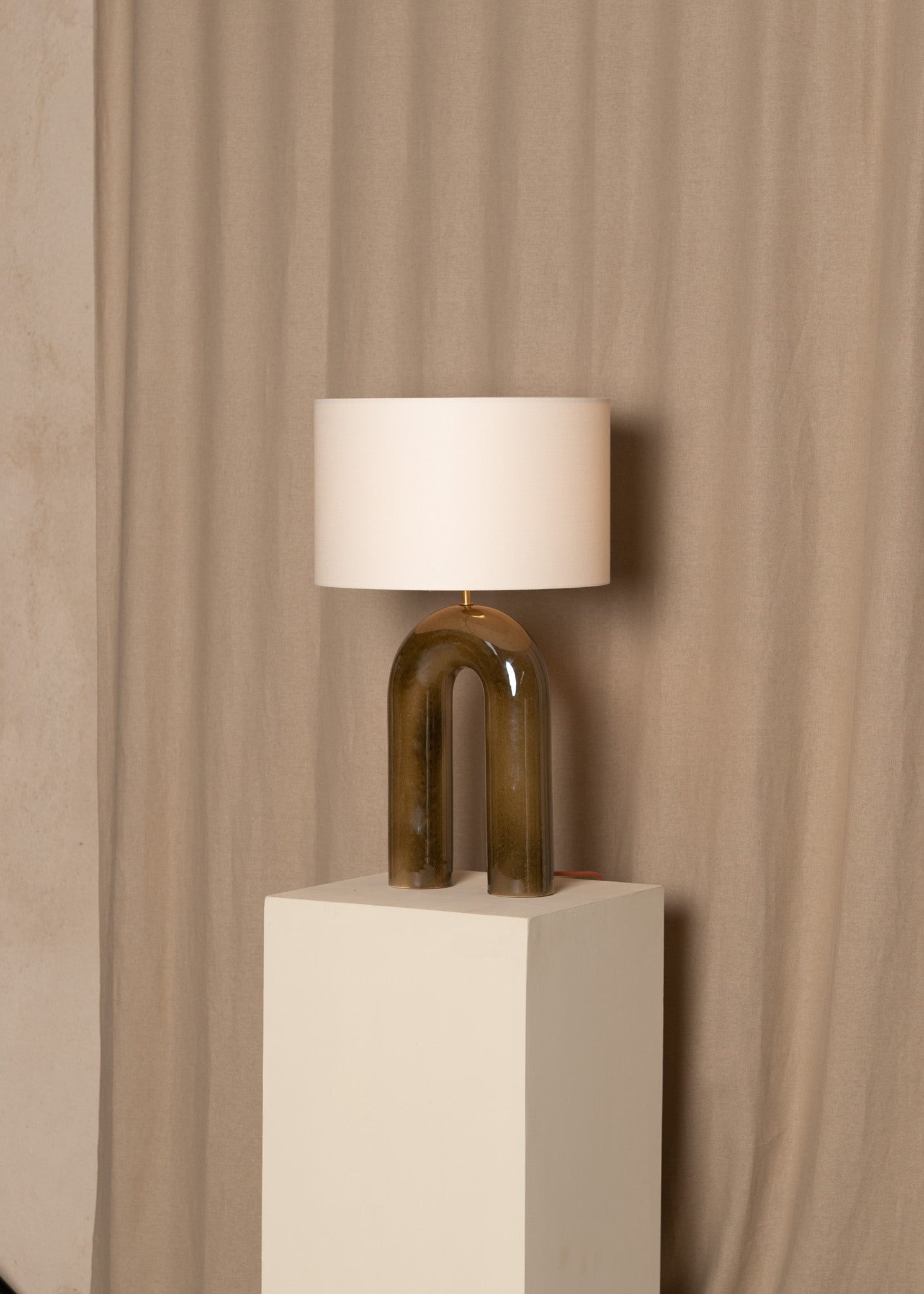 Lampa stołowa ceramiczna ARKO zielony