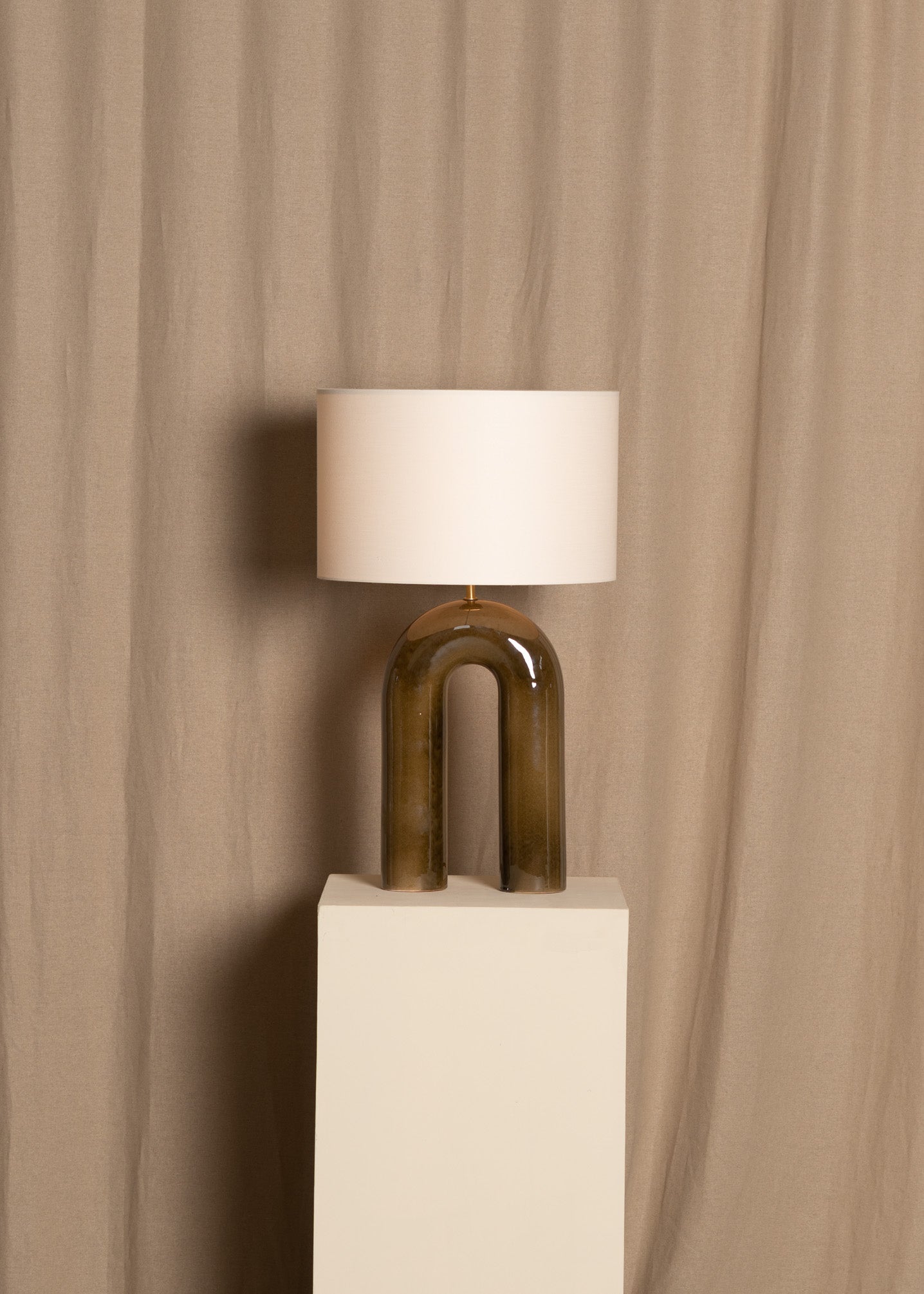 Lampa stołowa ceramiczna ARKO zielony