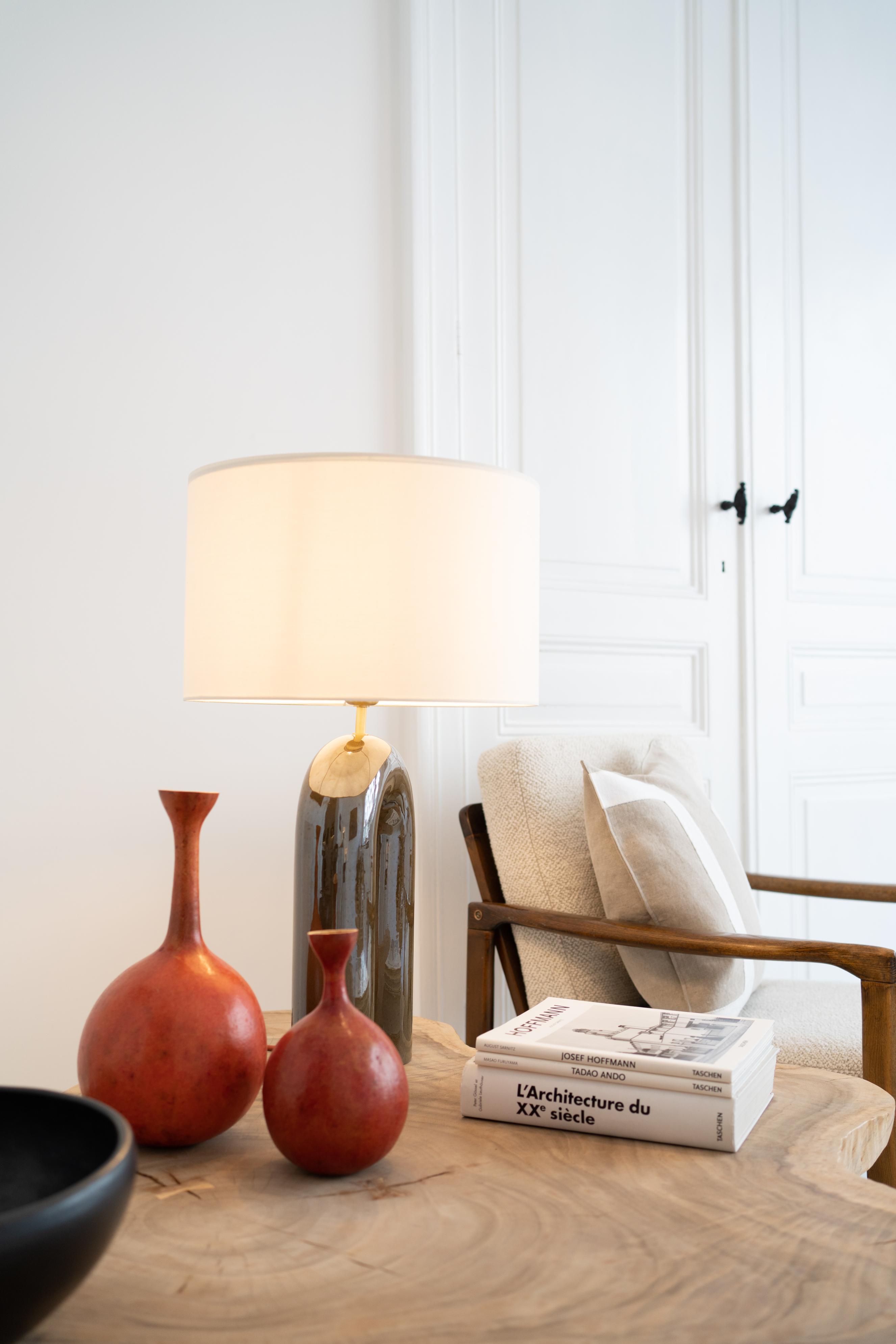 Lampa stołowa ceramiczna ARKO zielony