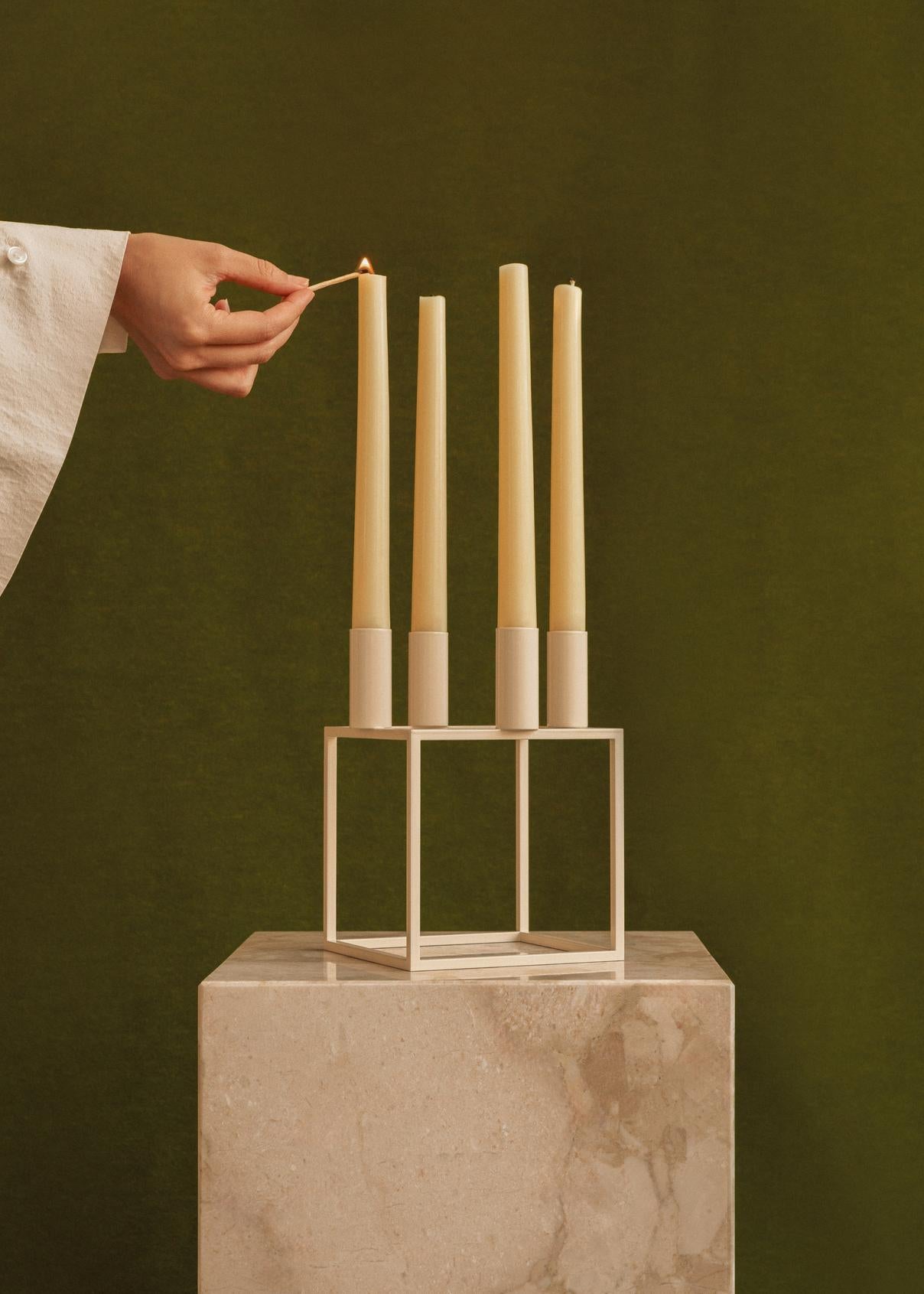 Silver KUBUS Candle Holder
