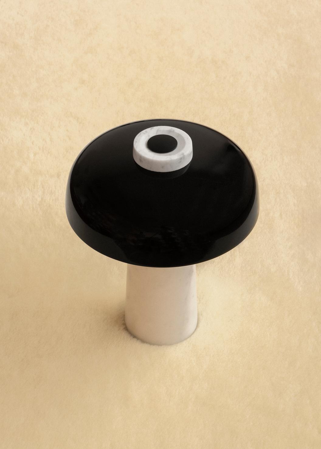 REVERSE table lamp black shade with marble base
