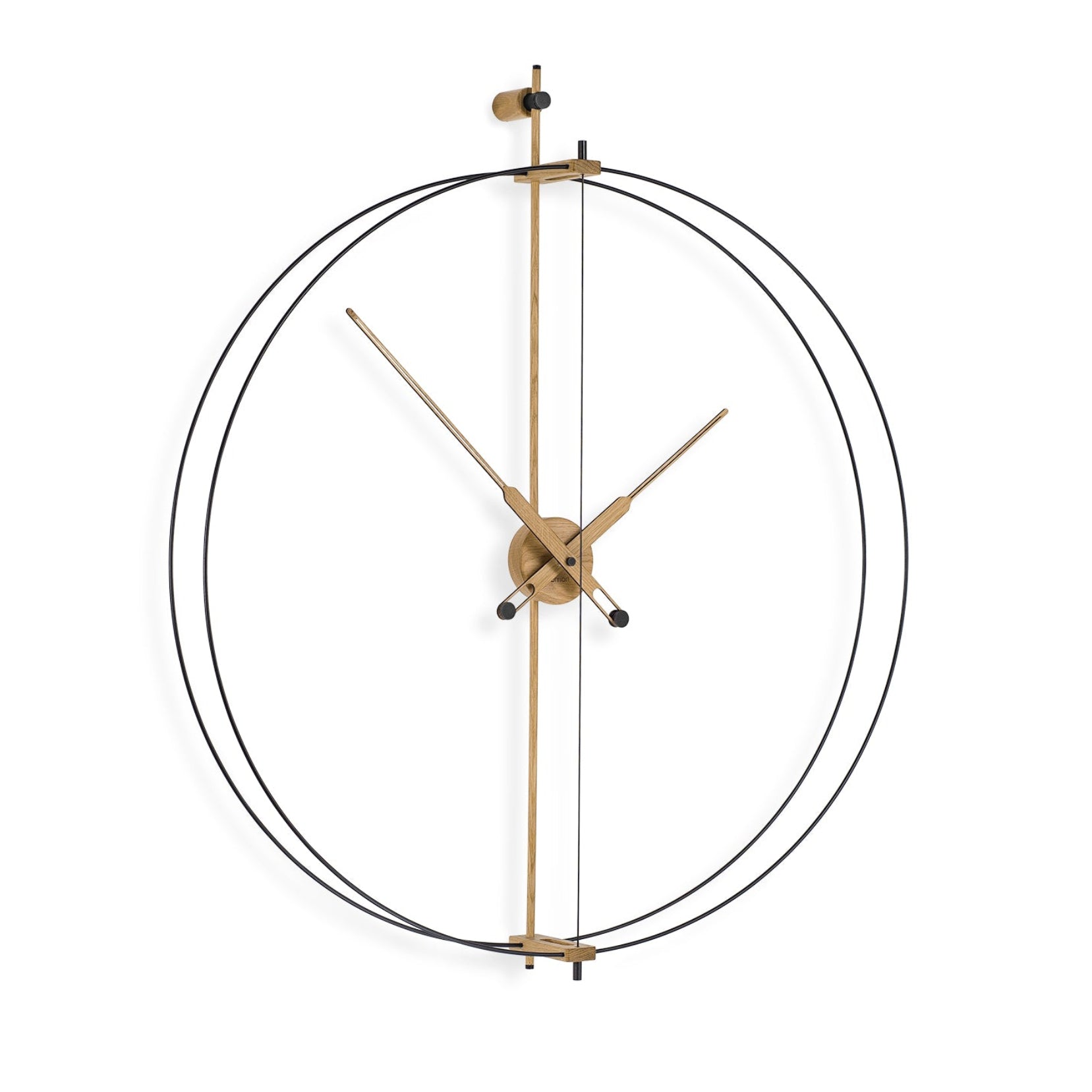 Wanduhr BARCELONA PREMIUM aus Eichenholz mit Schwarz