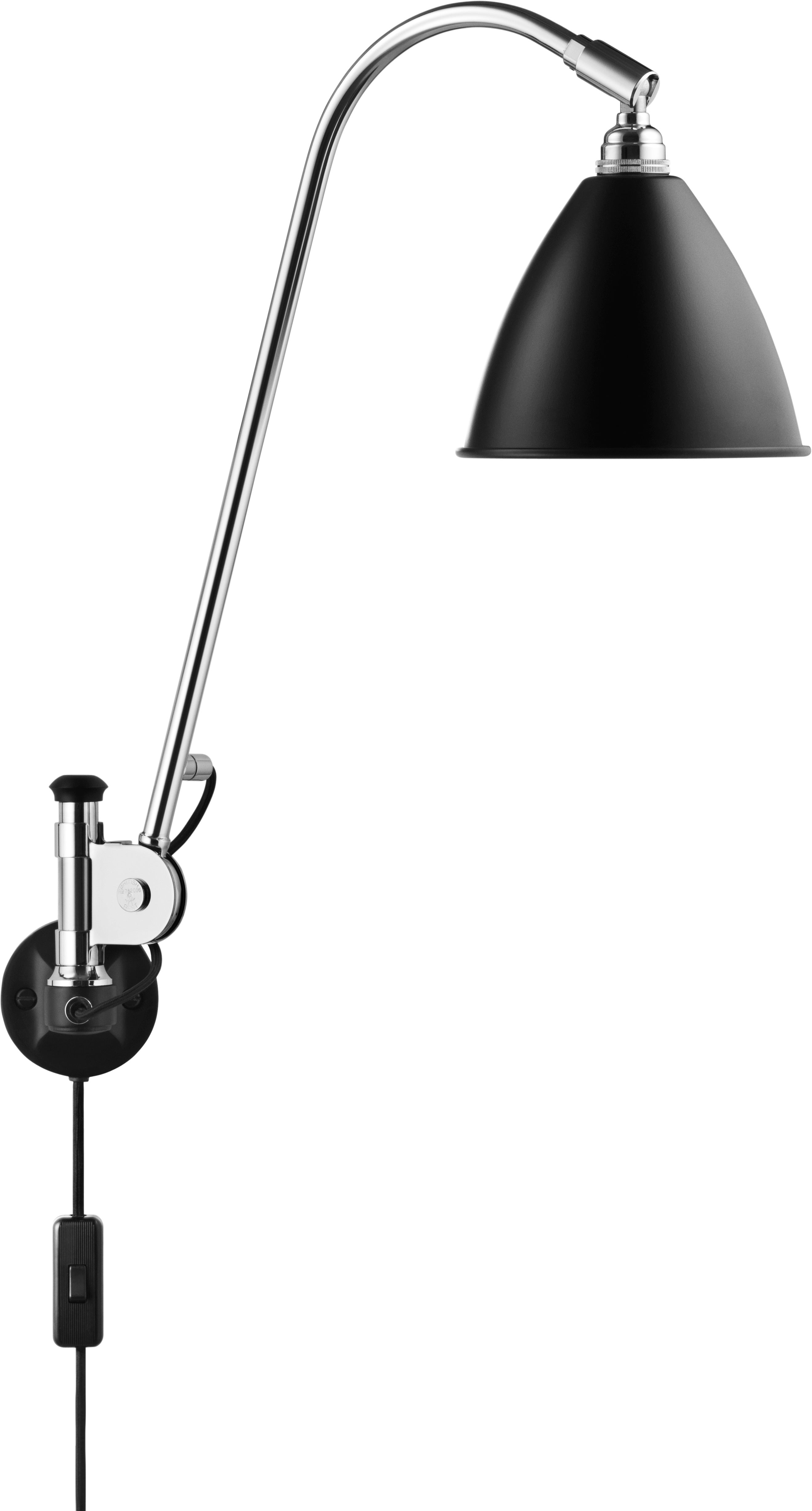 Lampa ścienna BESTLITE BL5 chrom z czarnym kloszem