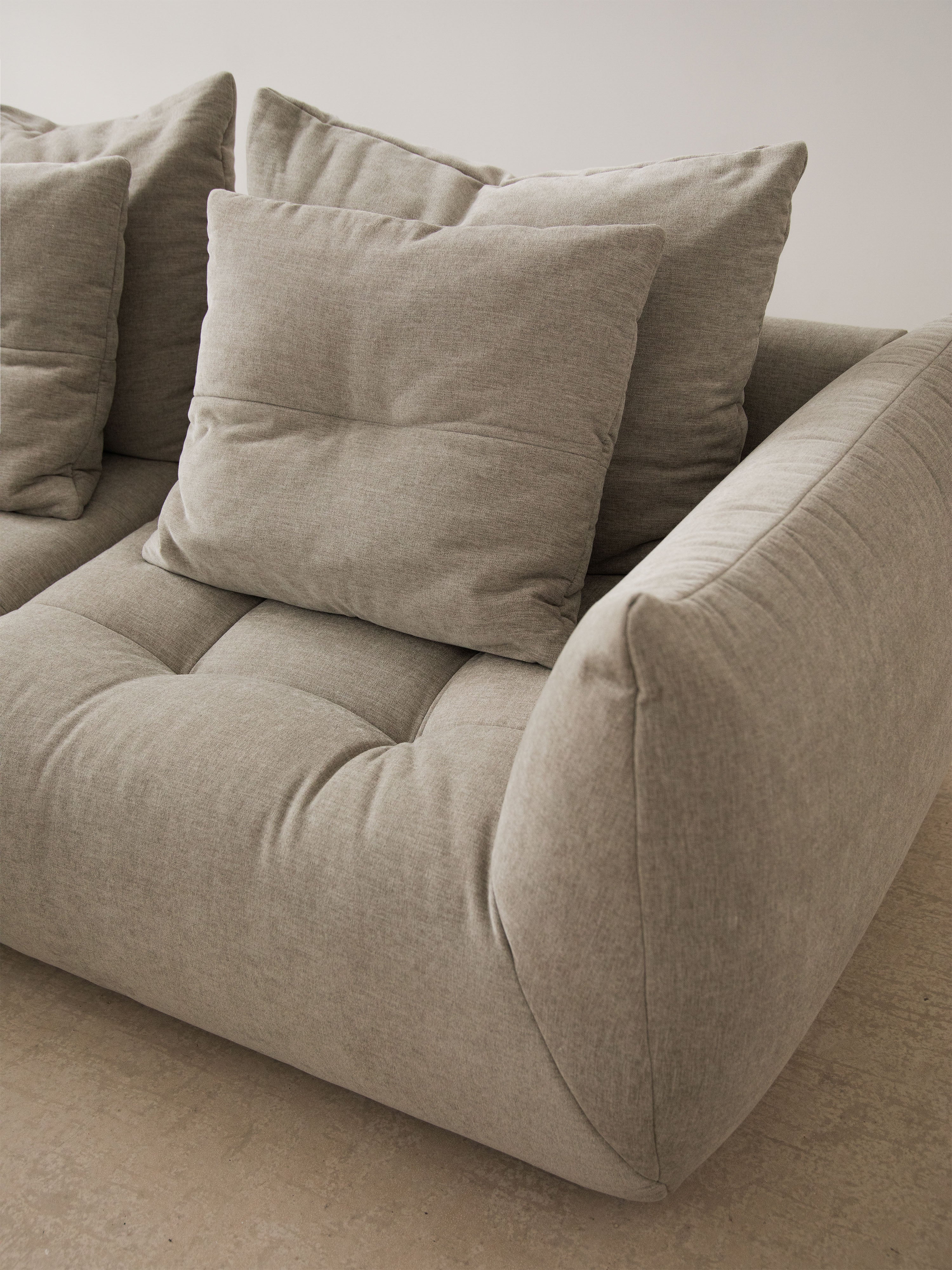 Samt modulares linke Ecksofa, "Bloom", 3 Sitze, Pastellblau, 316x216x95
In Europa gemacht