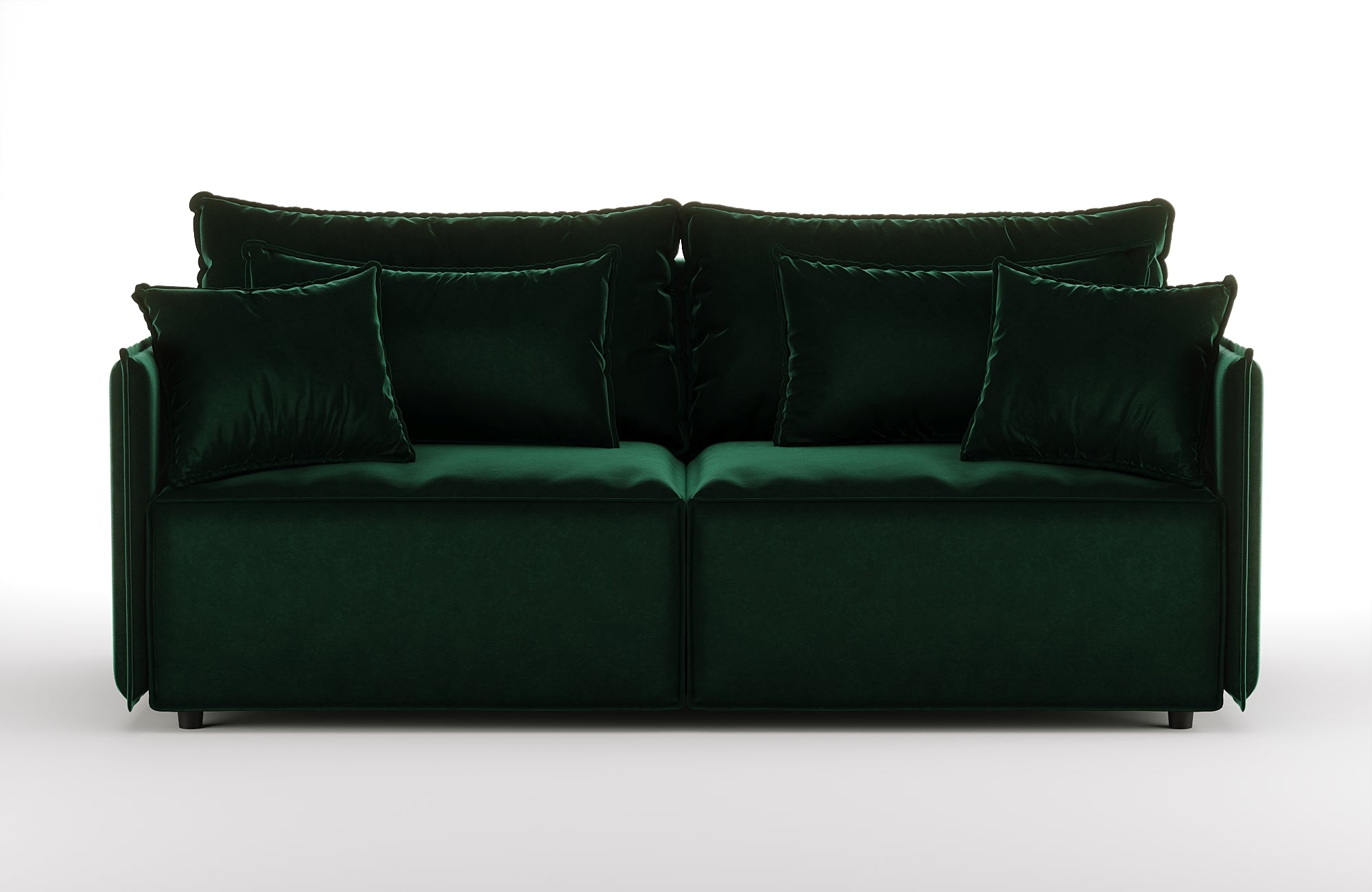 Velvet sofa with sleeping function FABIEN dark green