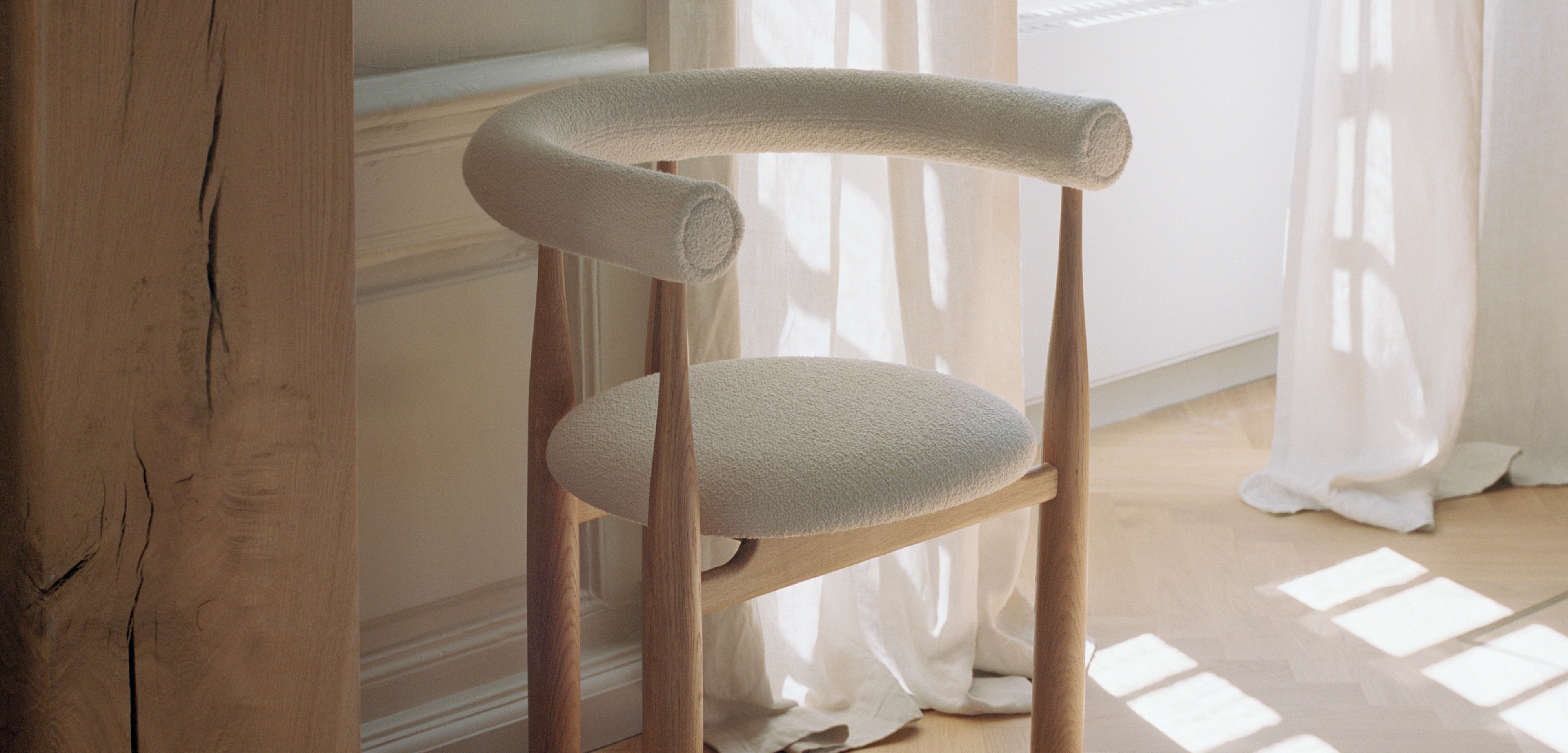 BUKOWSKI FULLY upholstered chair with oak base