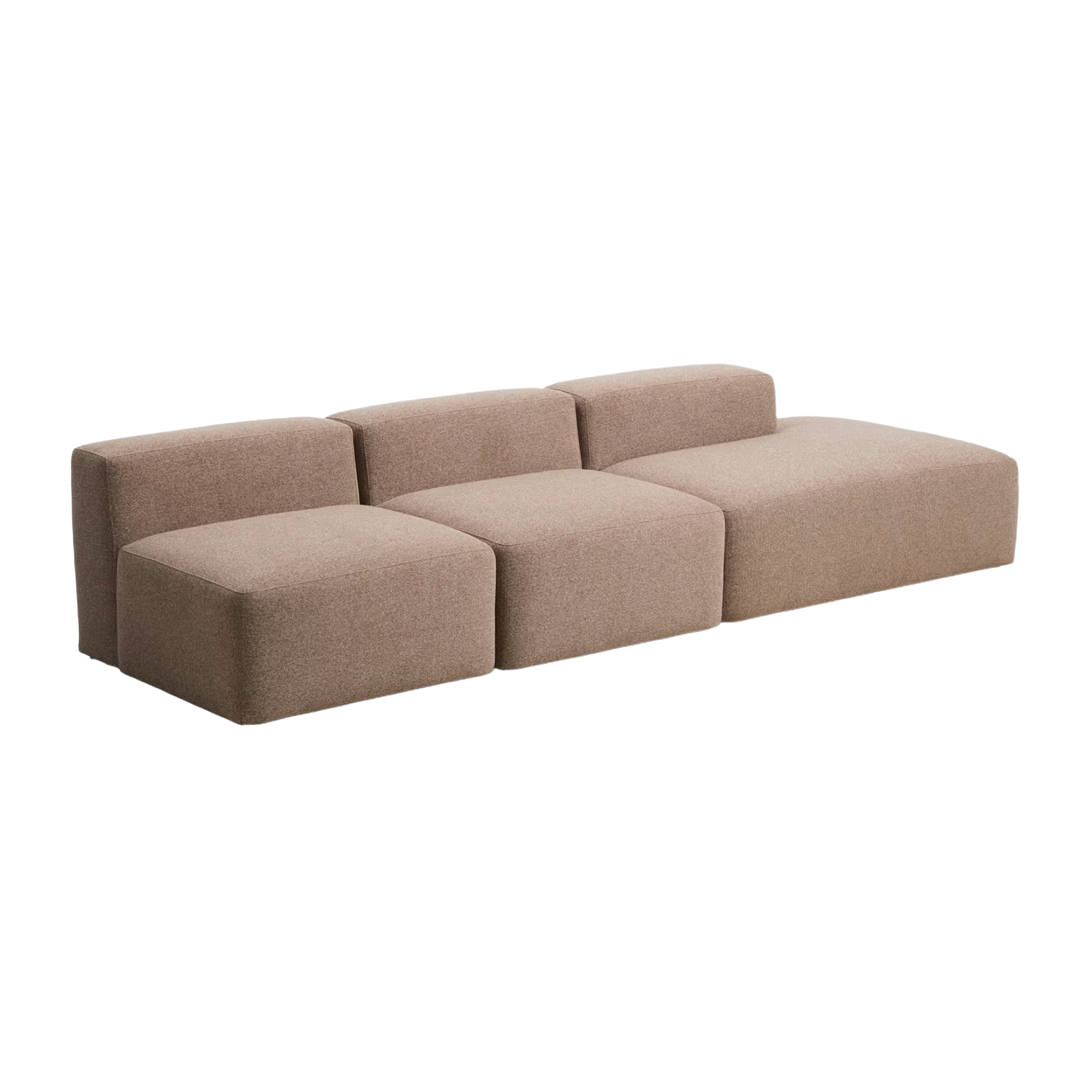 Sofa 3-osobowa prawostronna BLOK jasnobrązowy szenil