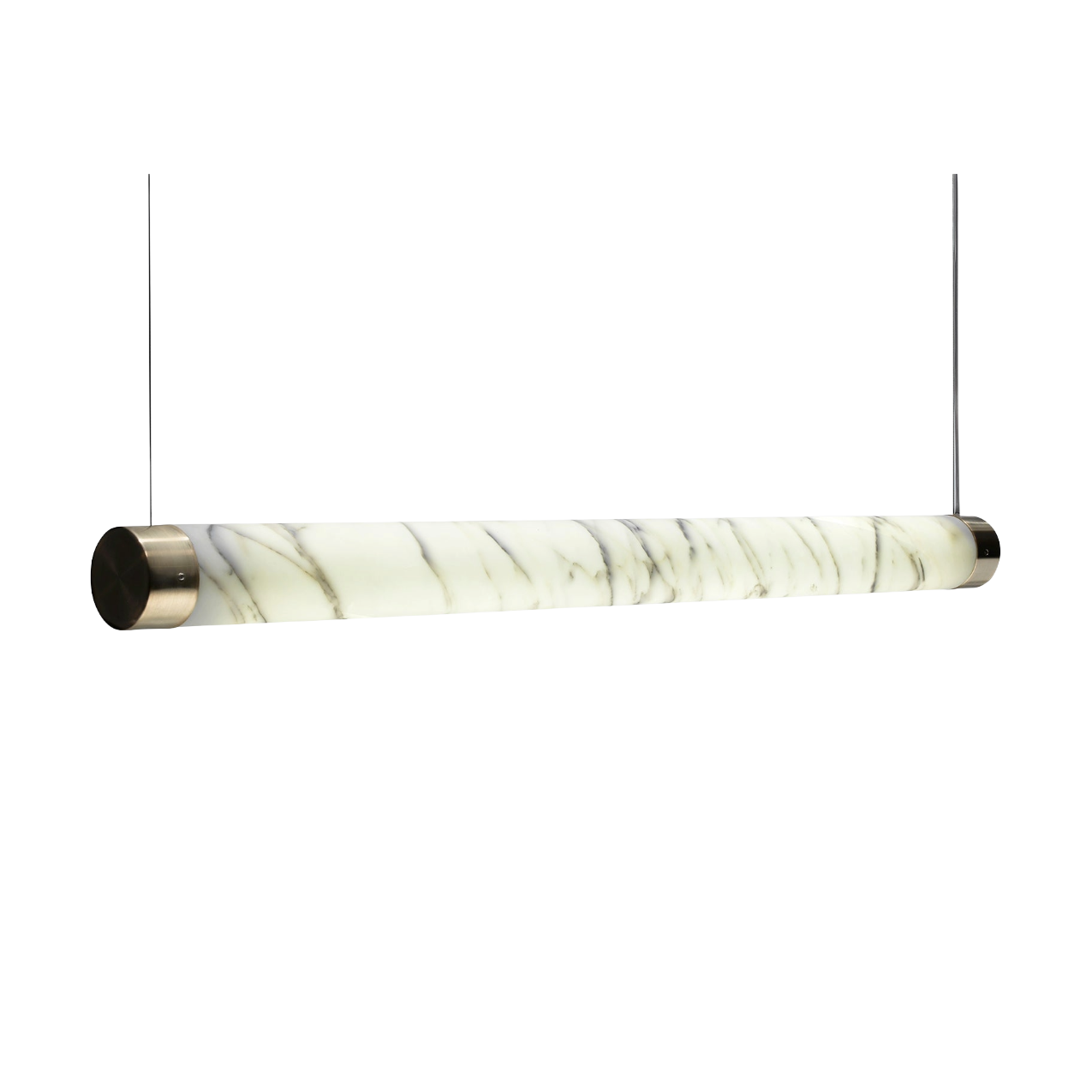 Lampa wisząca TUBE marmur z mosiężnym wykończeniem