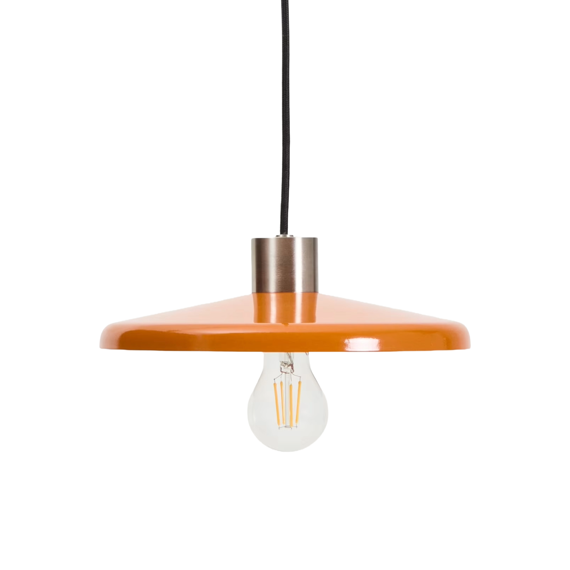Pendelleuchte NUVIRA orange mit Silber