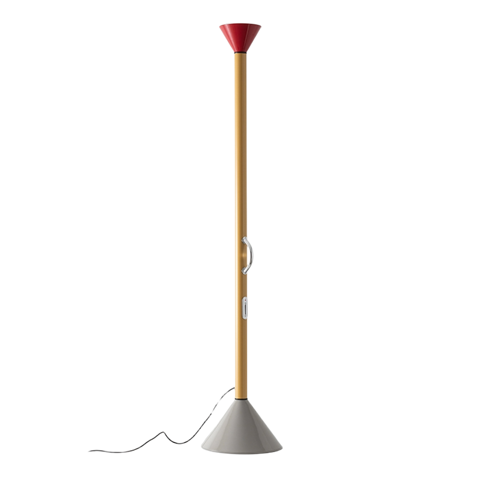 Stehlampe CALLIMACO gelb mit rot und grau