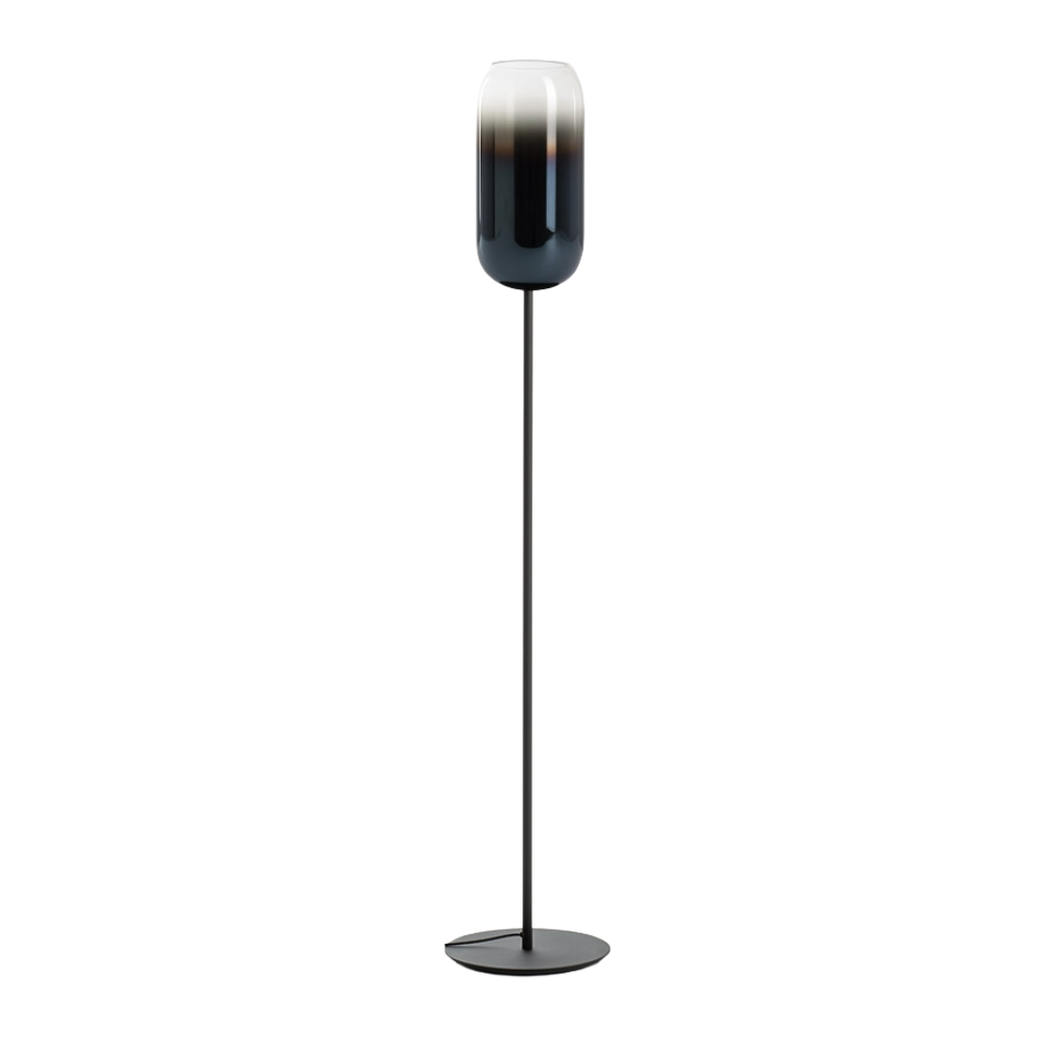 Stehlampe GOPLE blau mit schwarzem Fuß
