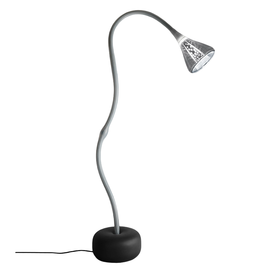 Stehlampe PIPE weiß mit schwarzem Fuß