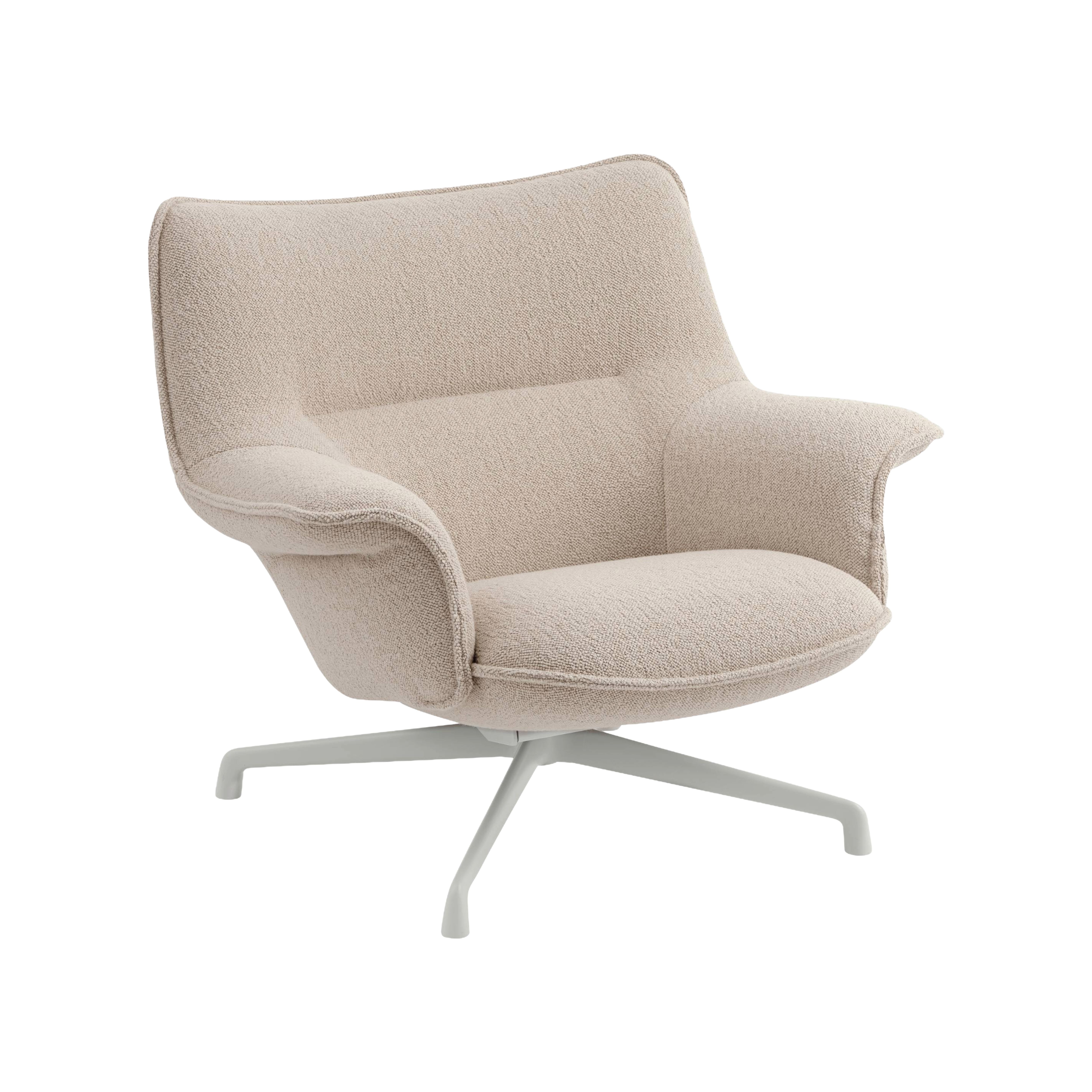 DOZE Beige Swivel Armchair with Light Gray Base