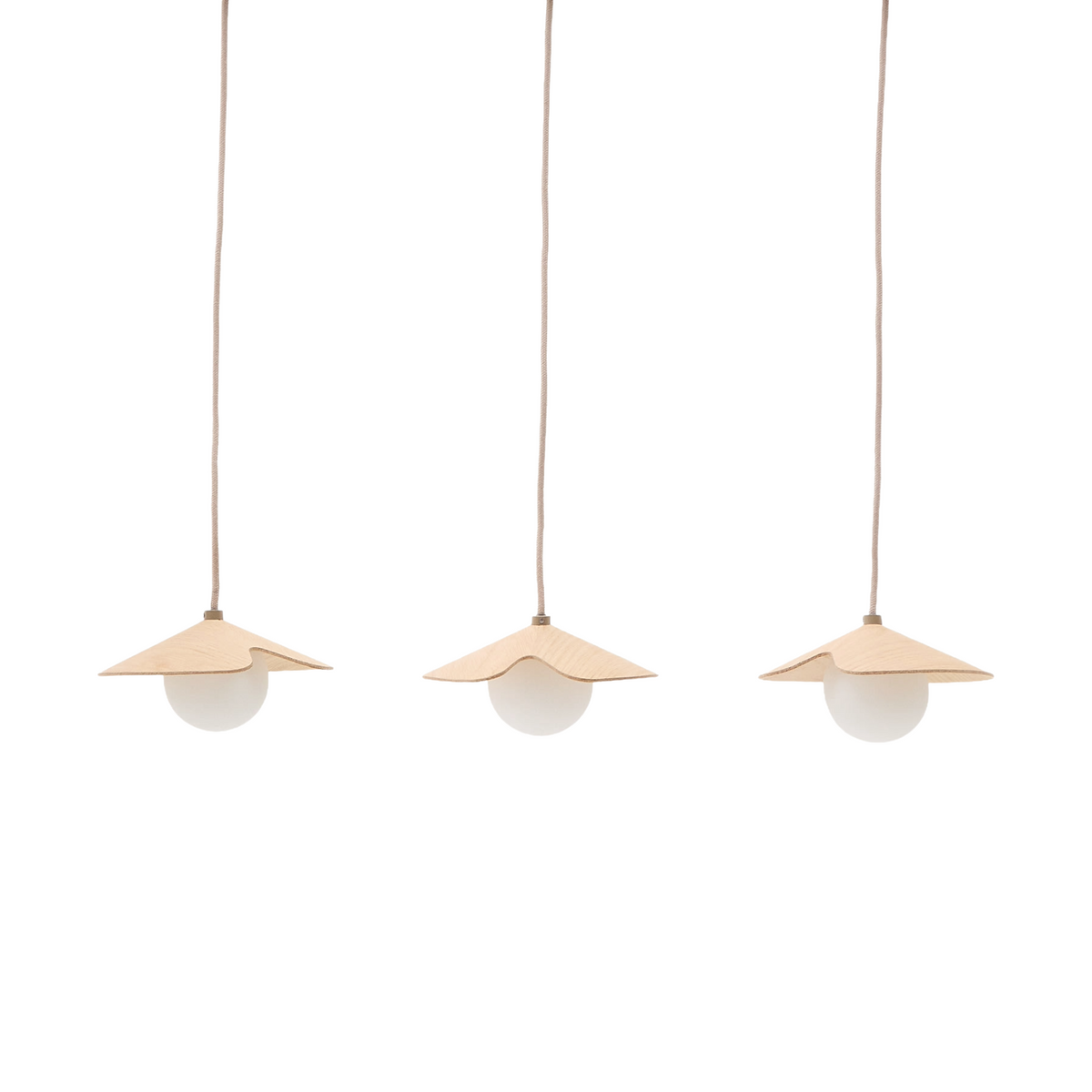 Lampa wisząca 3-punktowa WILARA fornir dębowy