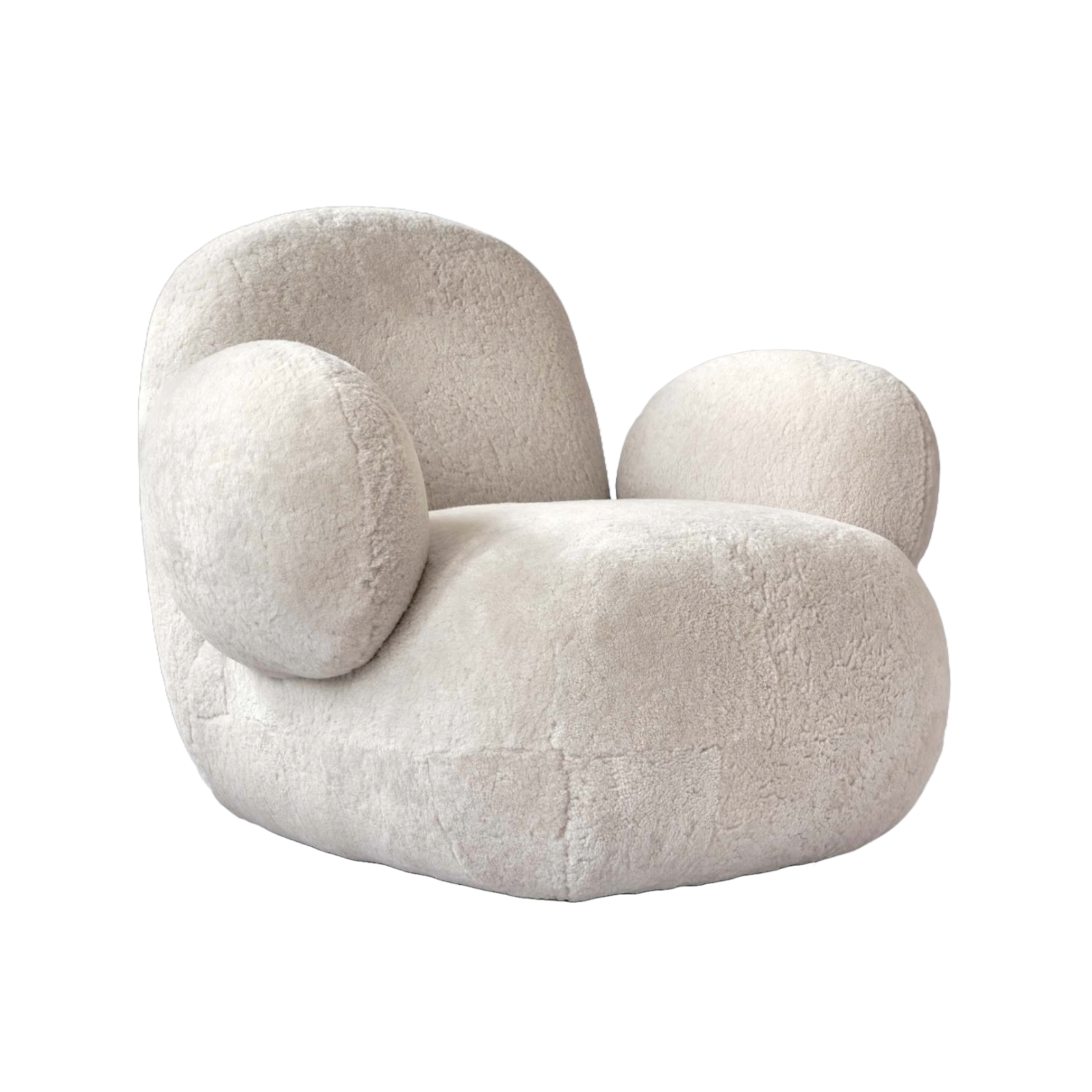 Fotel w tkaninie Sheepskin TOE FLAT złamana biel