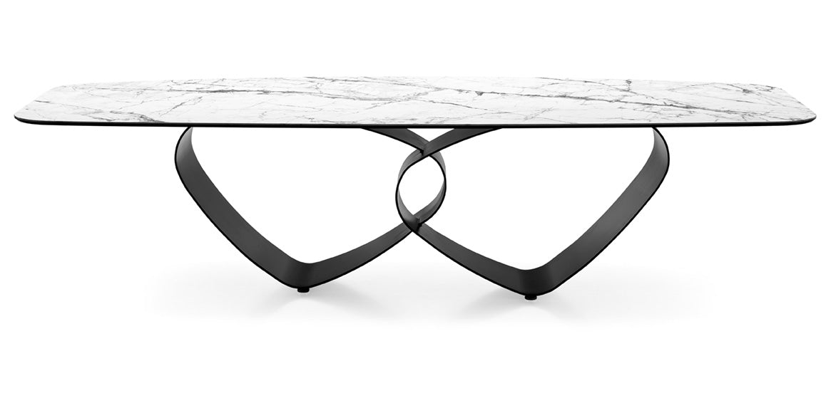 Tisch BREEZE mit weißer Platte und schwarzem Gestell