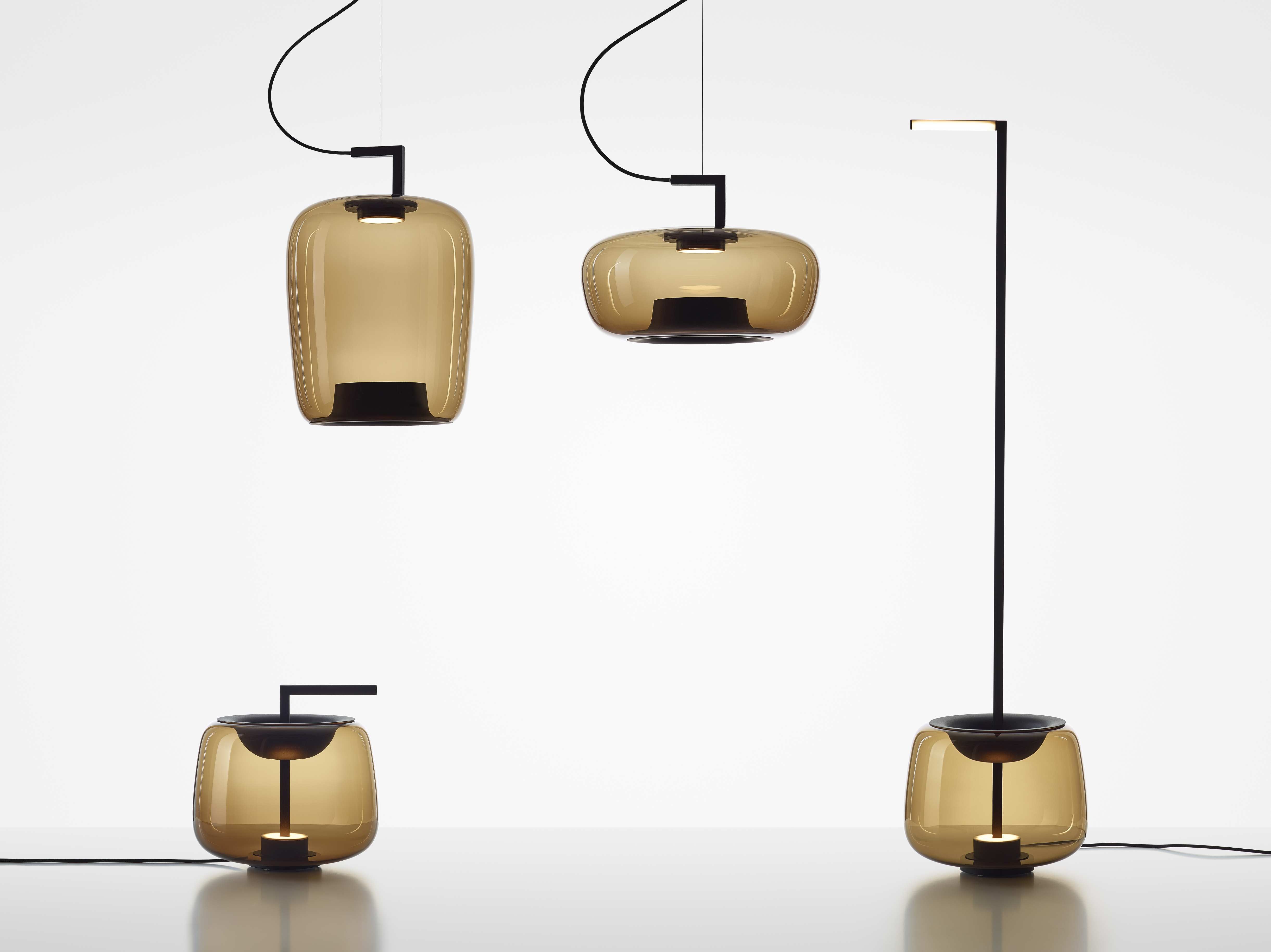 Doppel -Shiny -Glas -Stehlampe