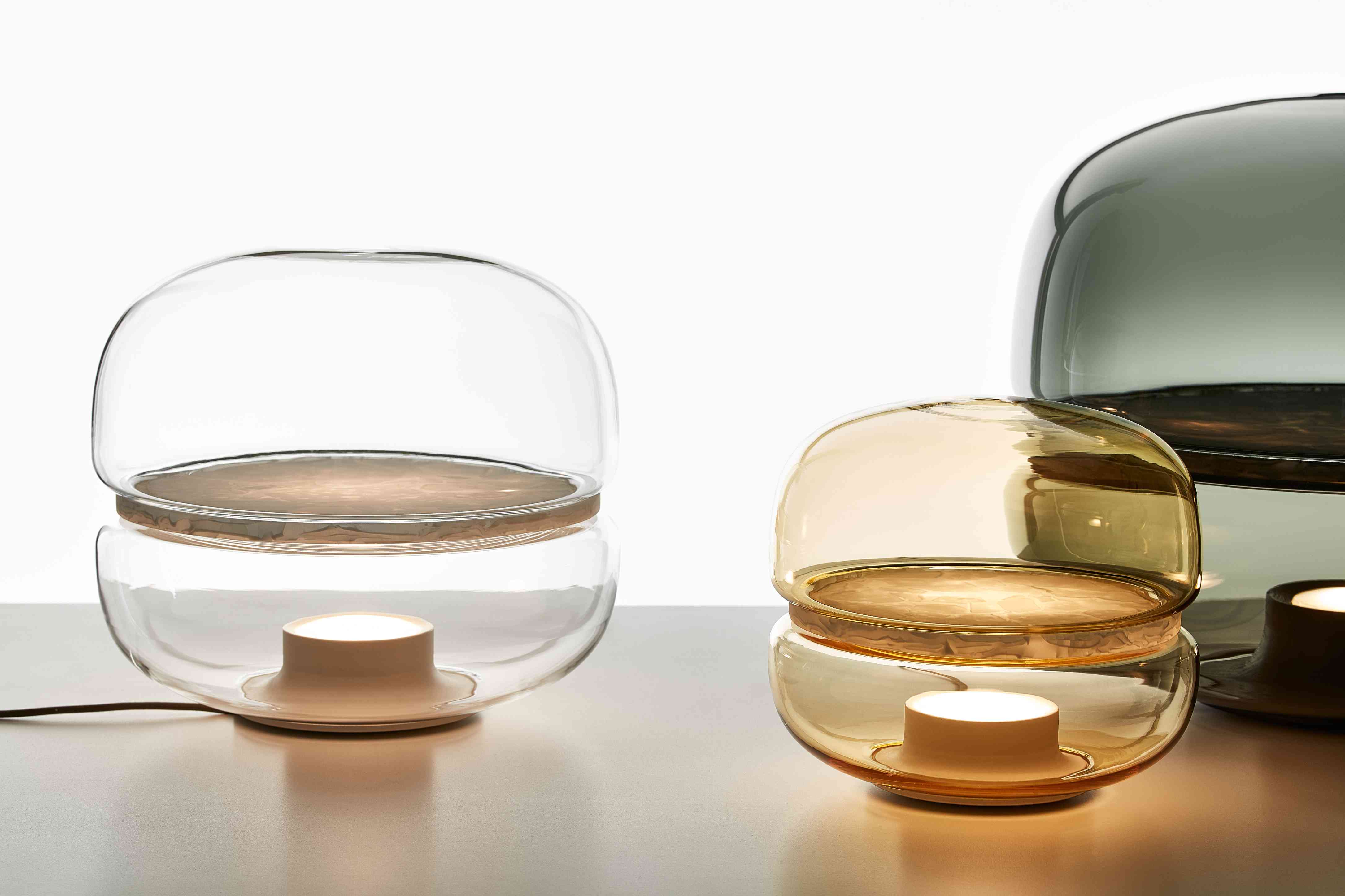 Lampa stołowa MACARON M dmuchane szkło z onyksem