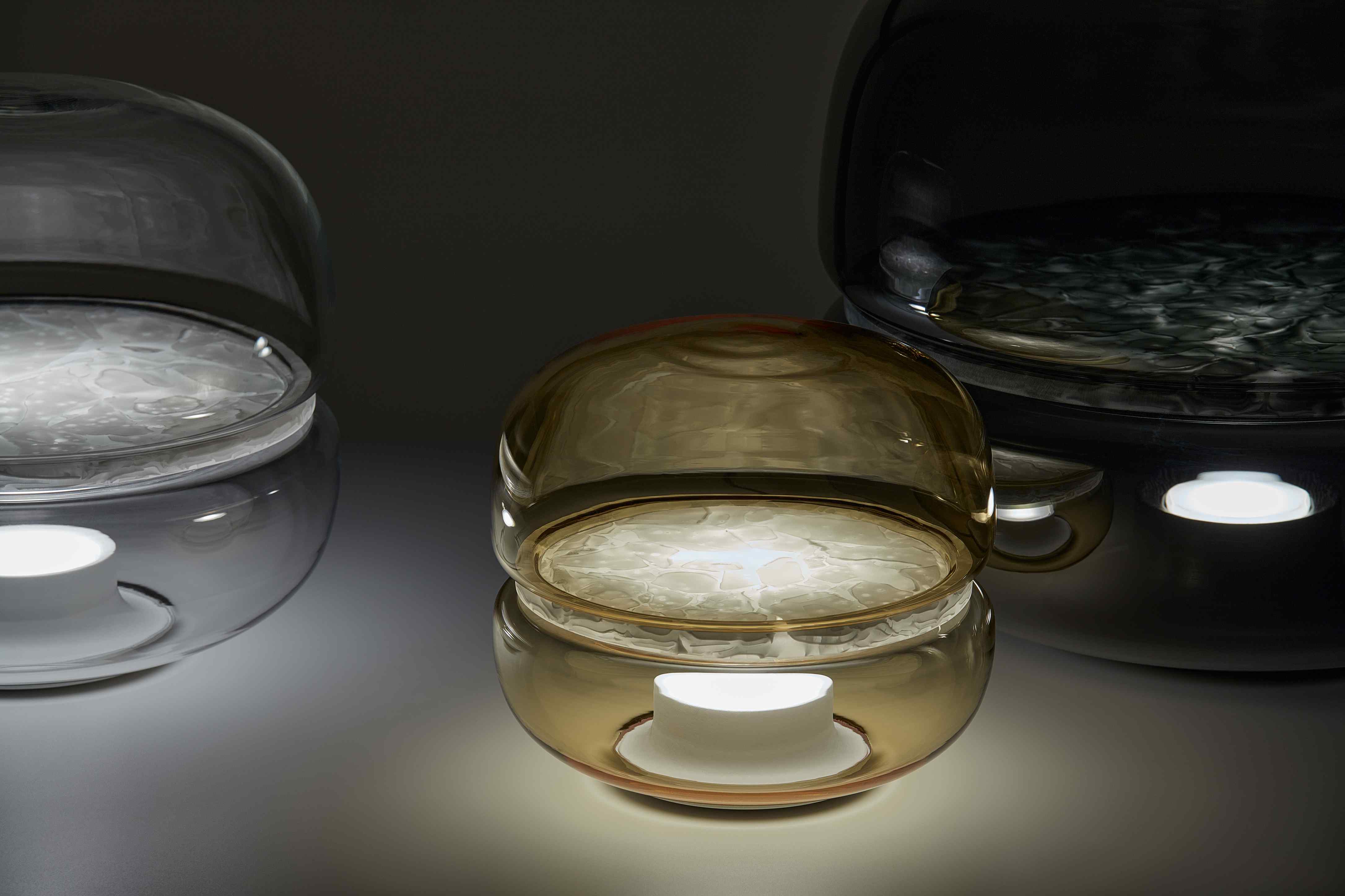 Lampa stołowa MACARON M dmuchane szkło z onyksem