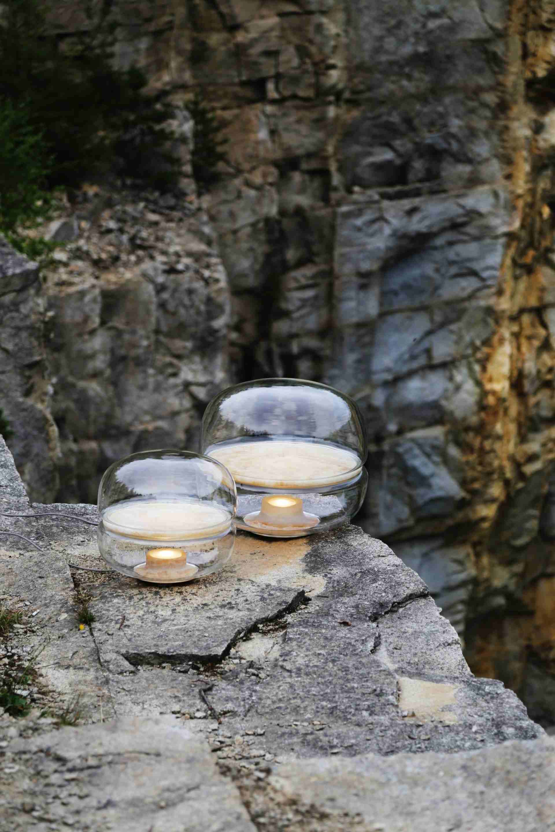 Lampa stołowa MACARON M dmuchane szkło z onyksem