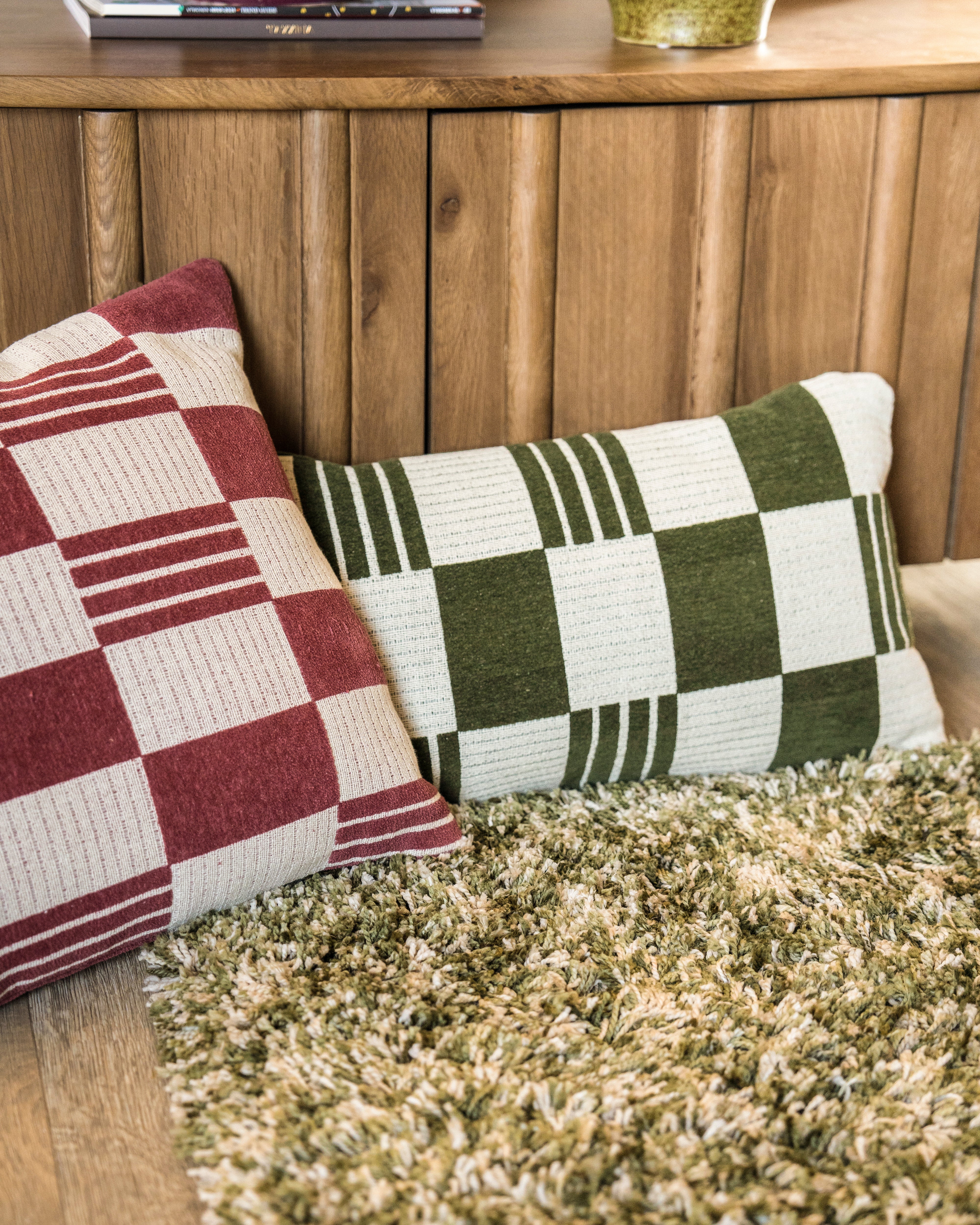 Poduszka TWIST burgundowy z beżowy